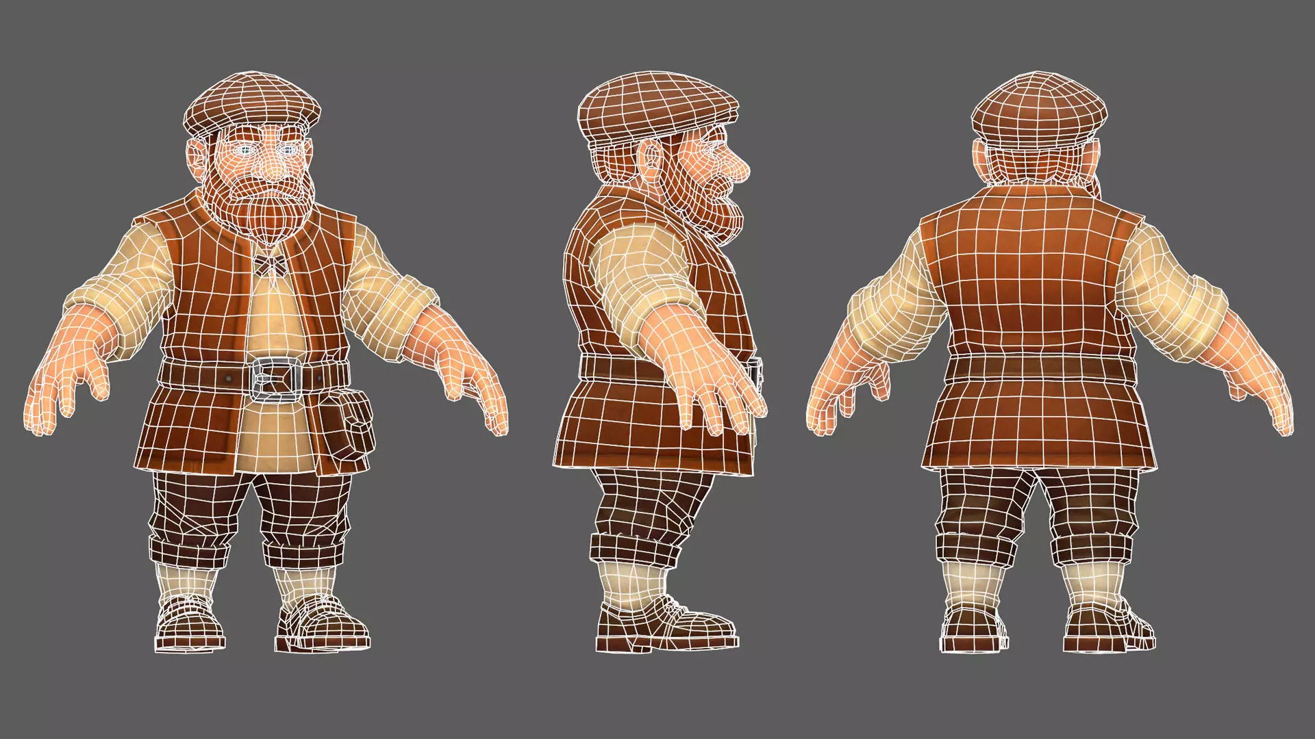 Peasant Pack v1 - Medieval NPC characters Low-poly 3D model_22