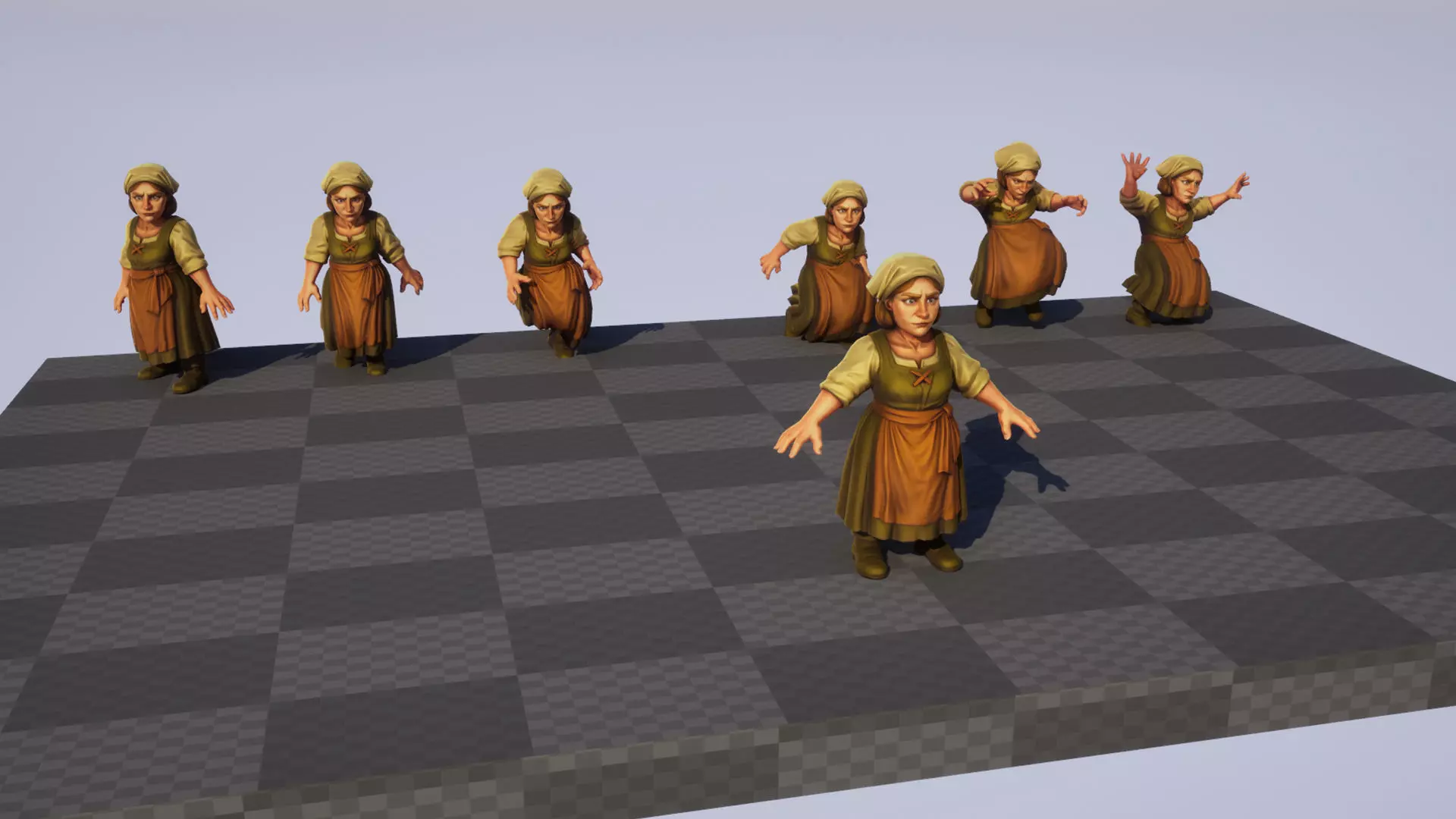 Peasant Pack v1 - Medieval NPC characters Low-poly 3D model_6