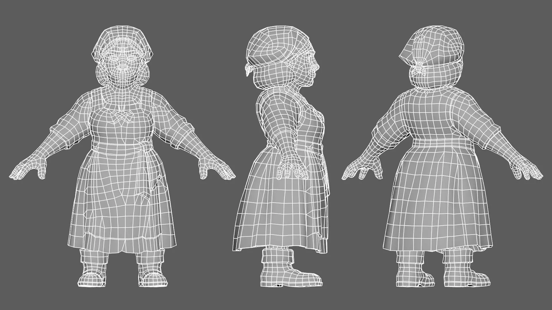 Peasant Pack v1 - Medieval NPC characters Low-poly 3D model_12
