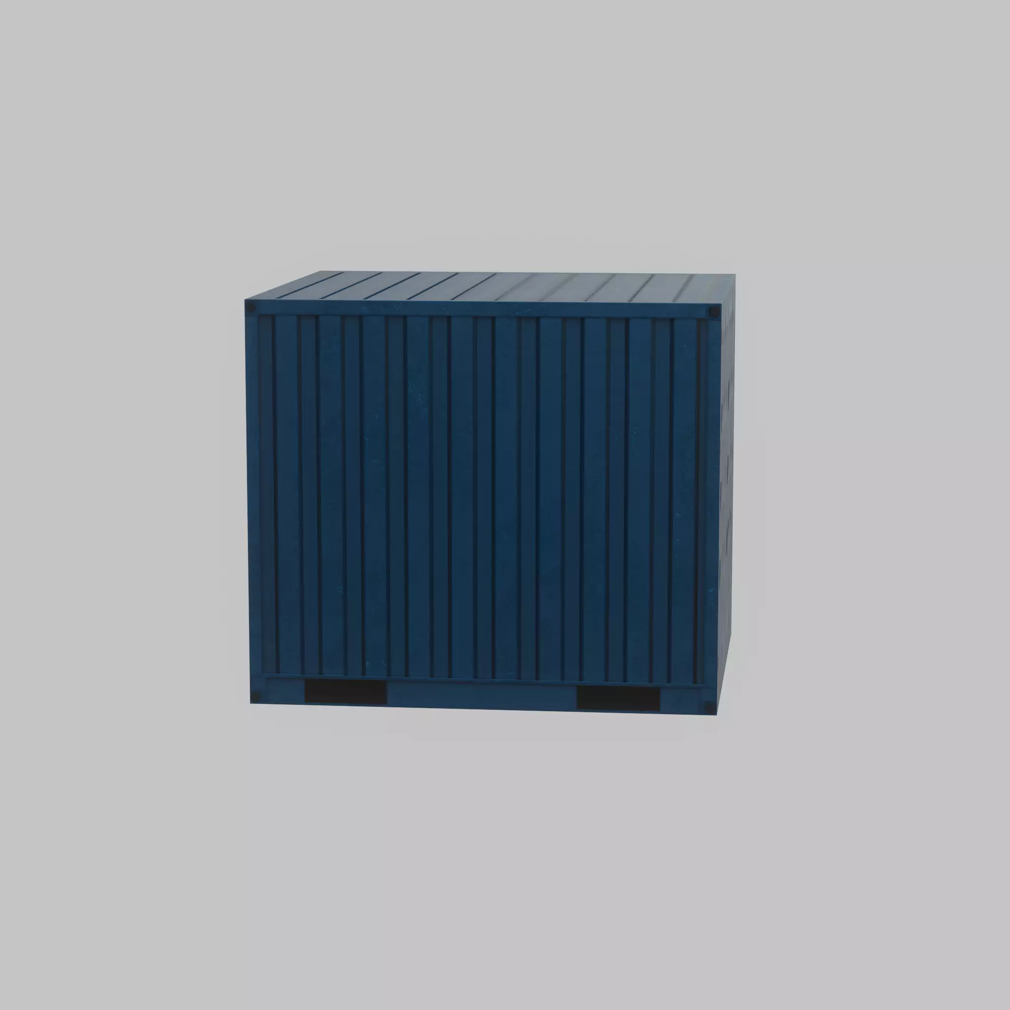Shipping Container gentian blue 6ft Low-poly 3D model_37