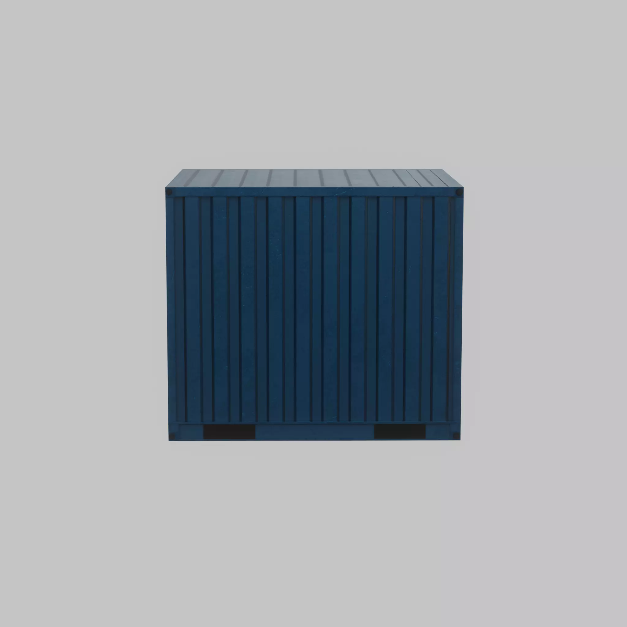 Shipping Container gentian blue 6ft Low-poly 3D model_39