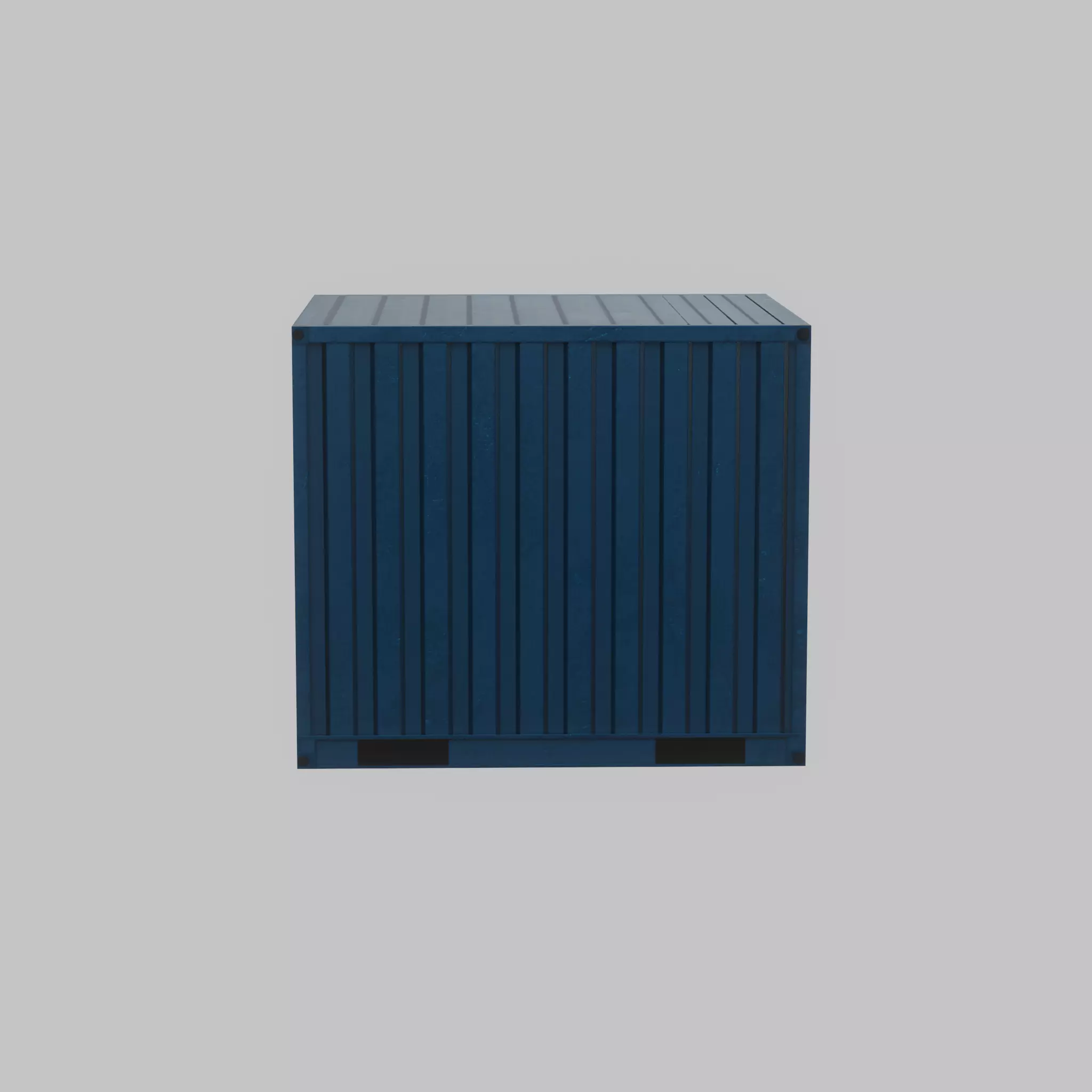 Shipping Container gentian blue 6ft Low-poly 3D model_47