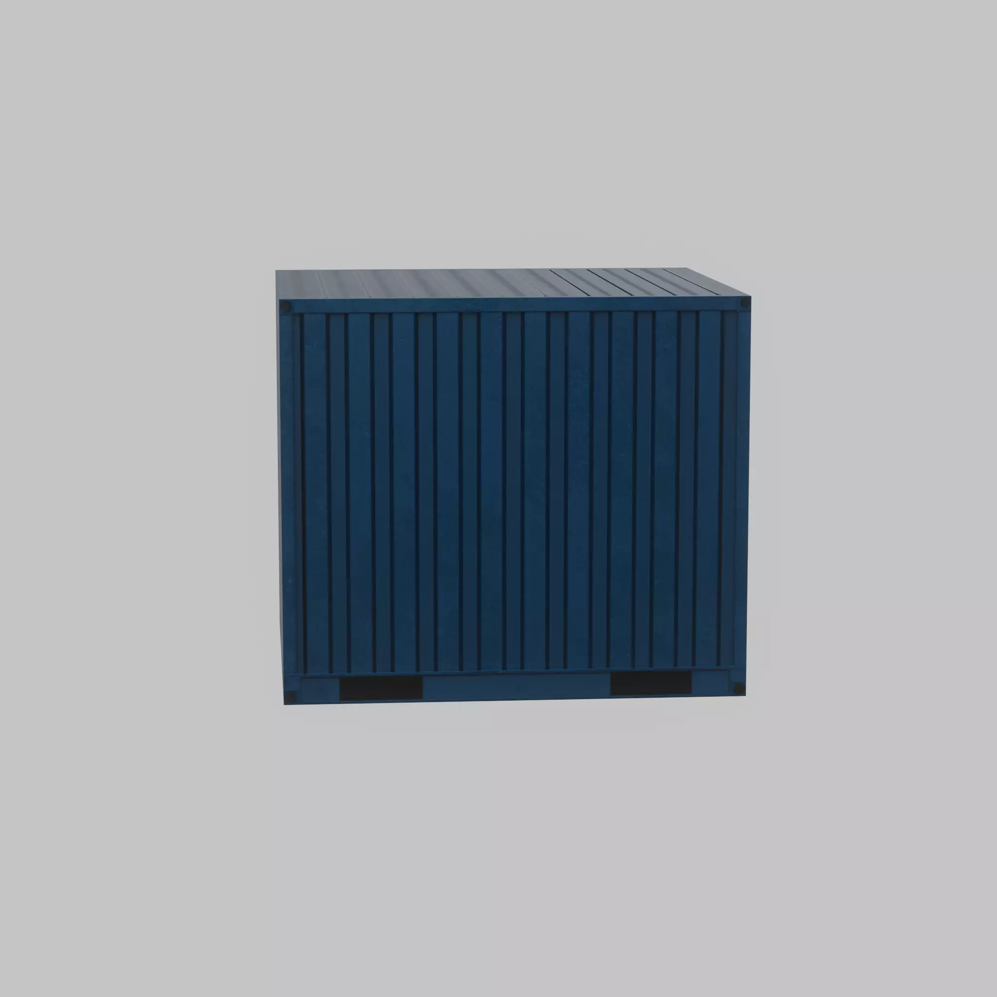 Shipping Container gentian blue 6ft Low-poly 3D model_43
