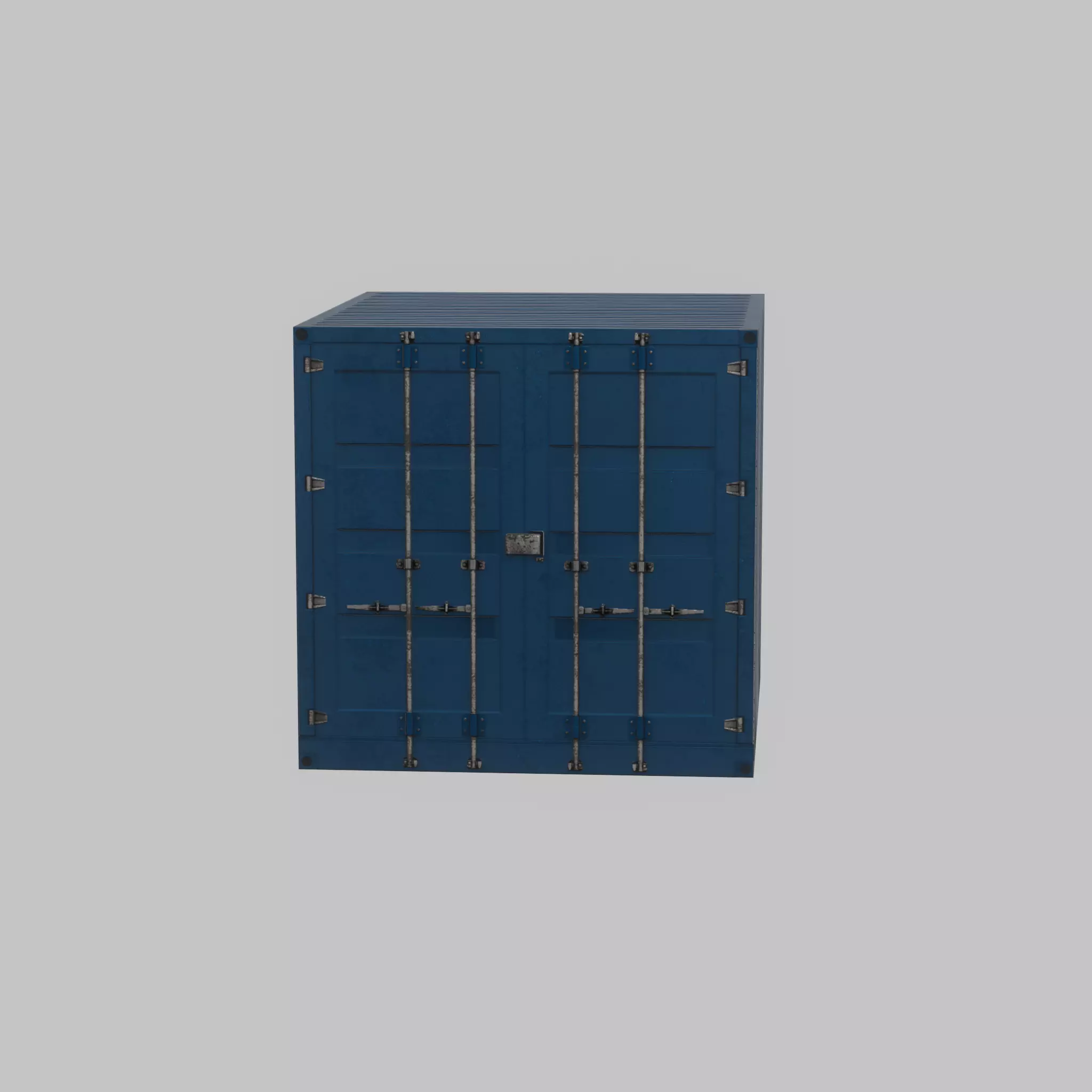 Shipping Container gentian blue 6ft Low-poly 3D model_28