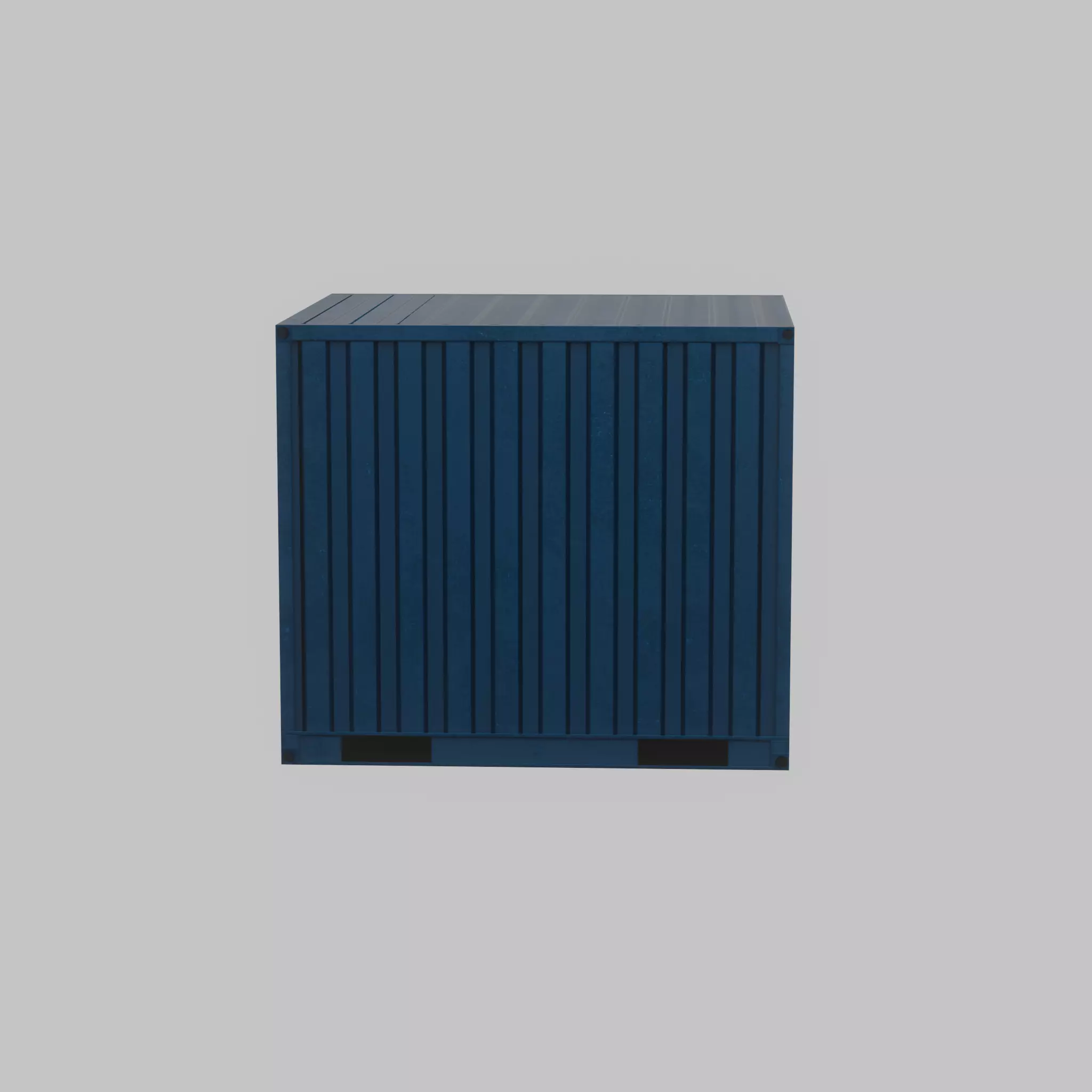 Shipping Container gentian blue 6ft Low-poly 3D model_26