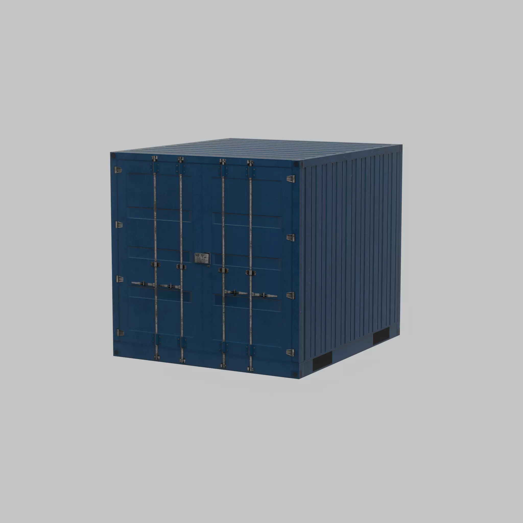 Shipping Container gentian blue 6ft Low-poly 3D model_61