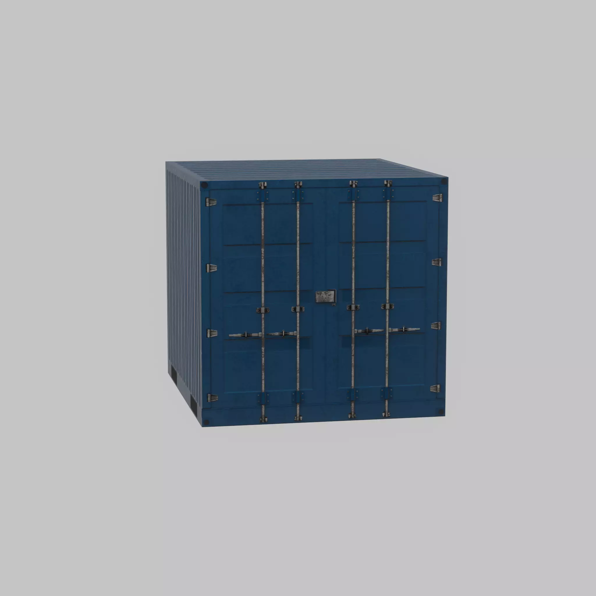 Shipping Container gentian blue 6ft Low-poly 3D model_65