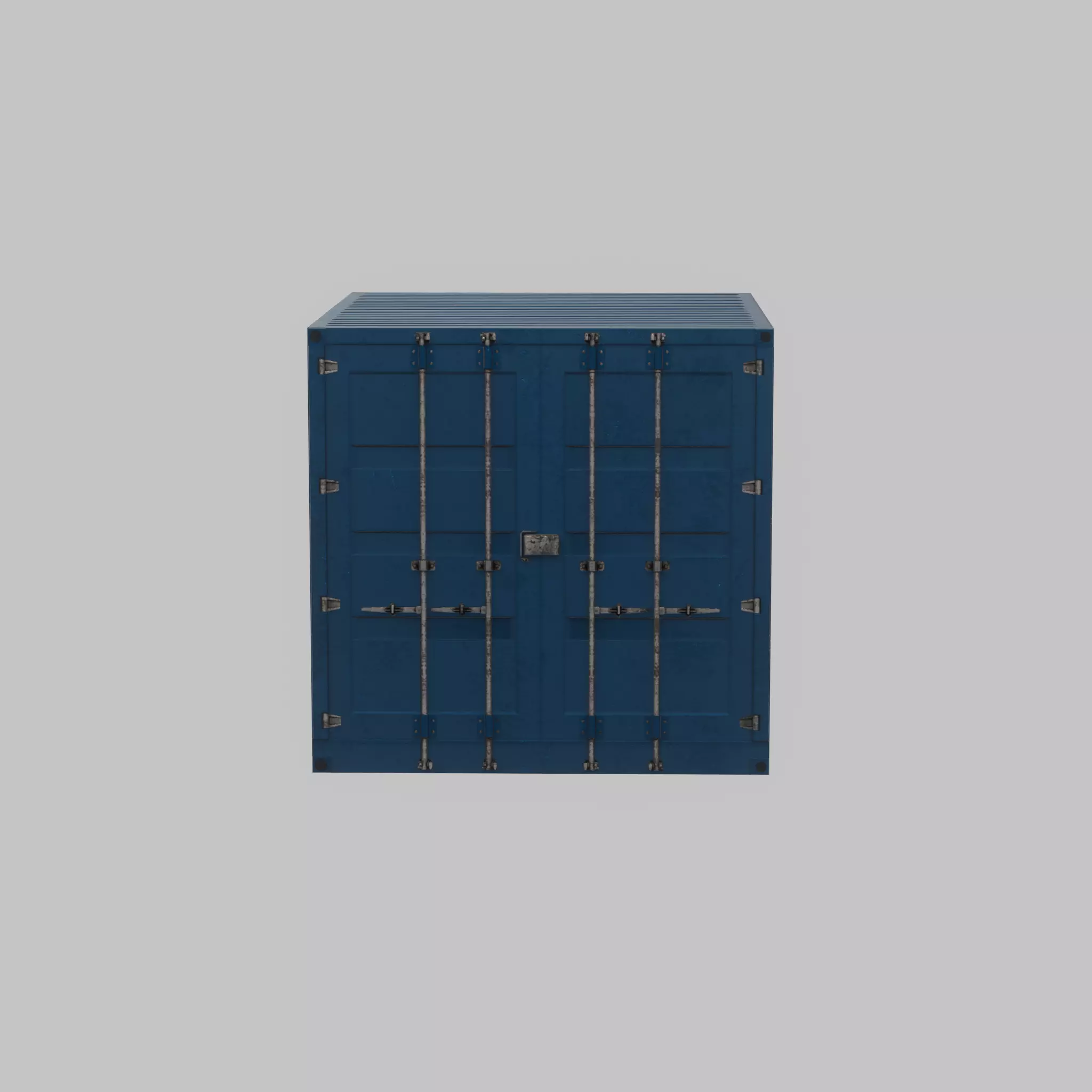 Shipping Container gentian blue 6ft Low-poly 3D model_27