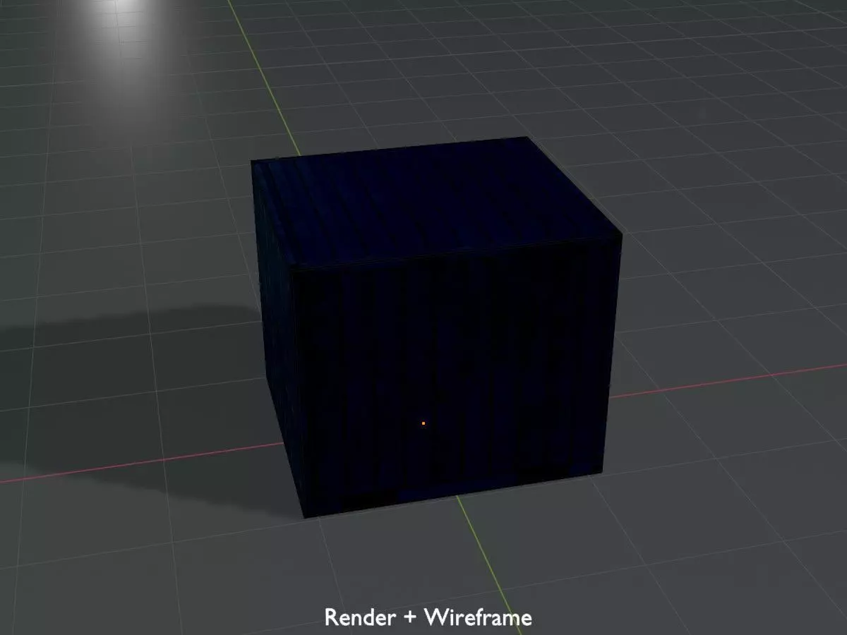 Shipping Container gentian blue 6ft Low-poly 3D model_9