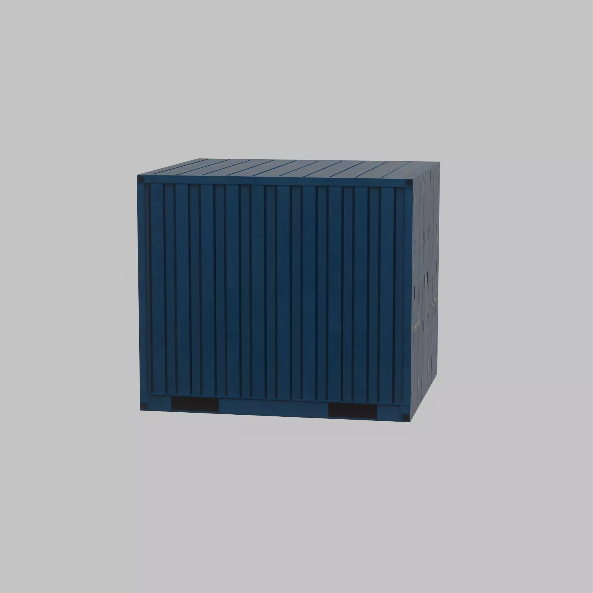 Shipping Container gentian blue 6ft Low-poly 3D model_48