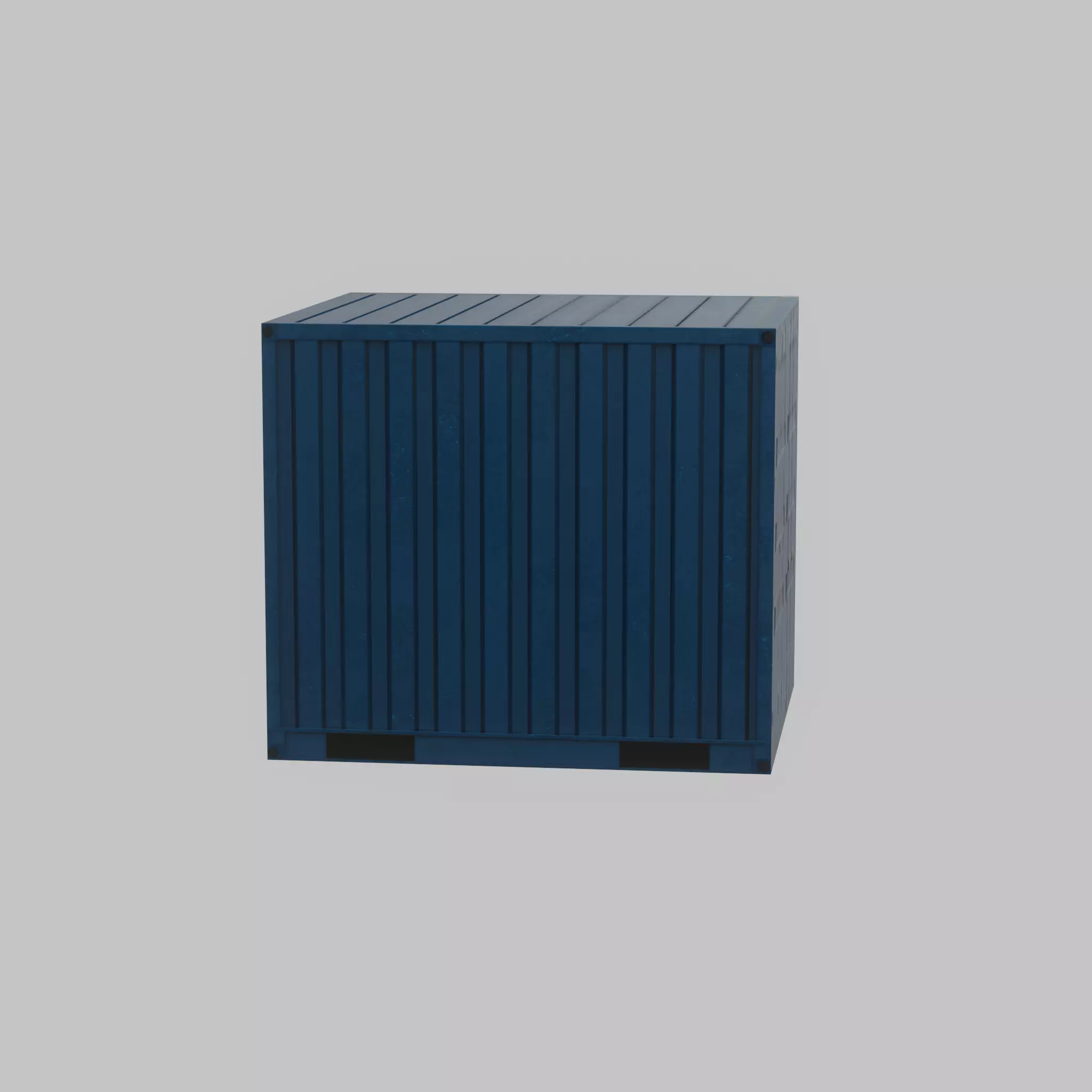 Shipping Container gentian blue 6ft Low-poly 3D model_59