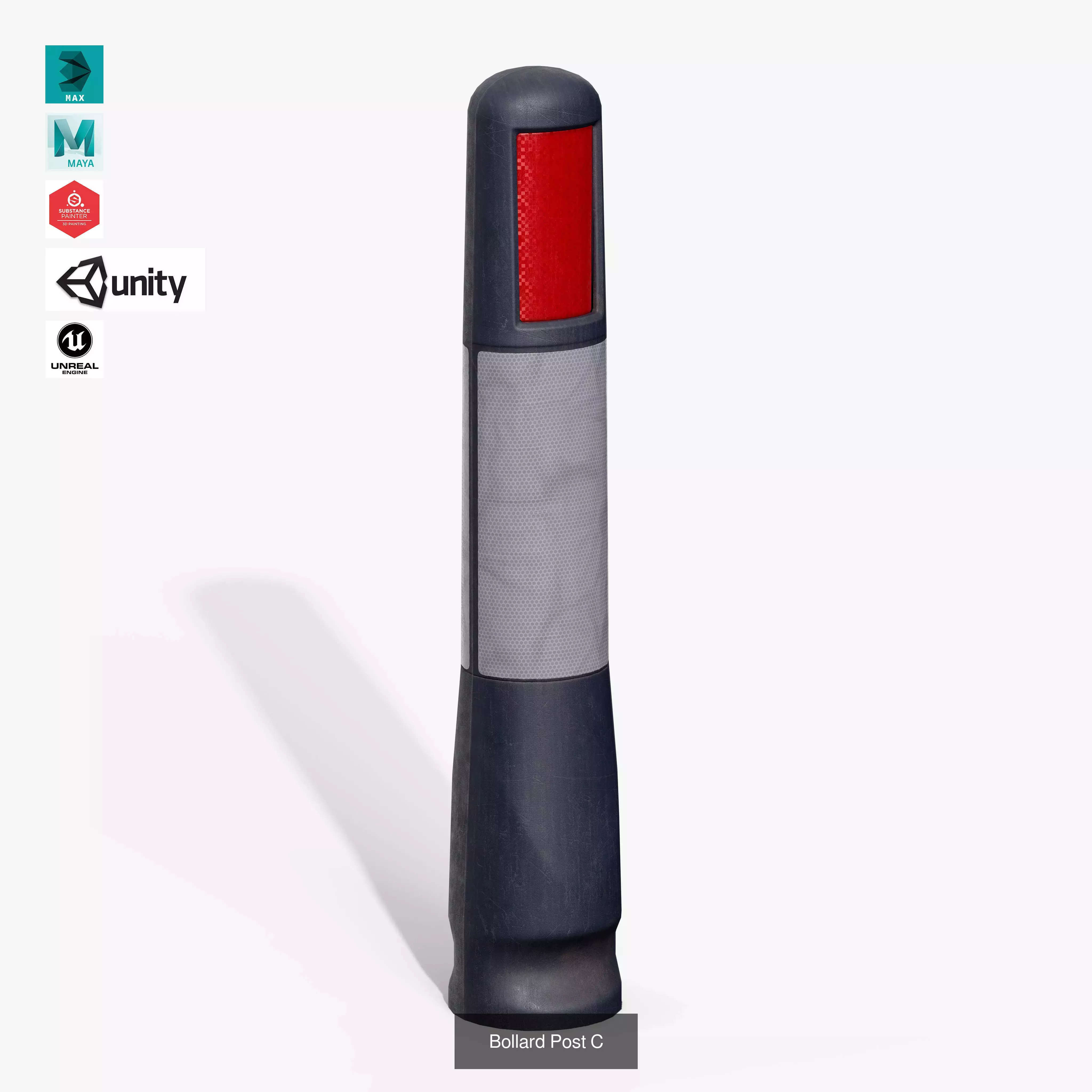 Bollard Posts Pack 3D Model Collection_8