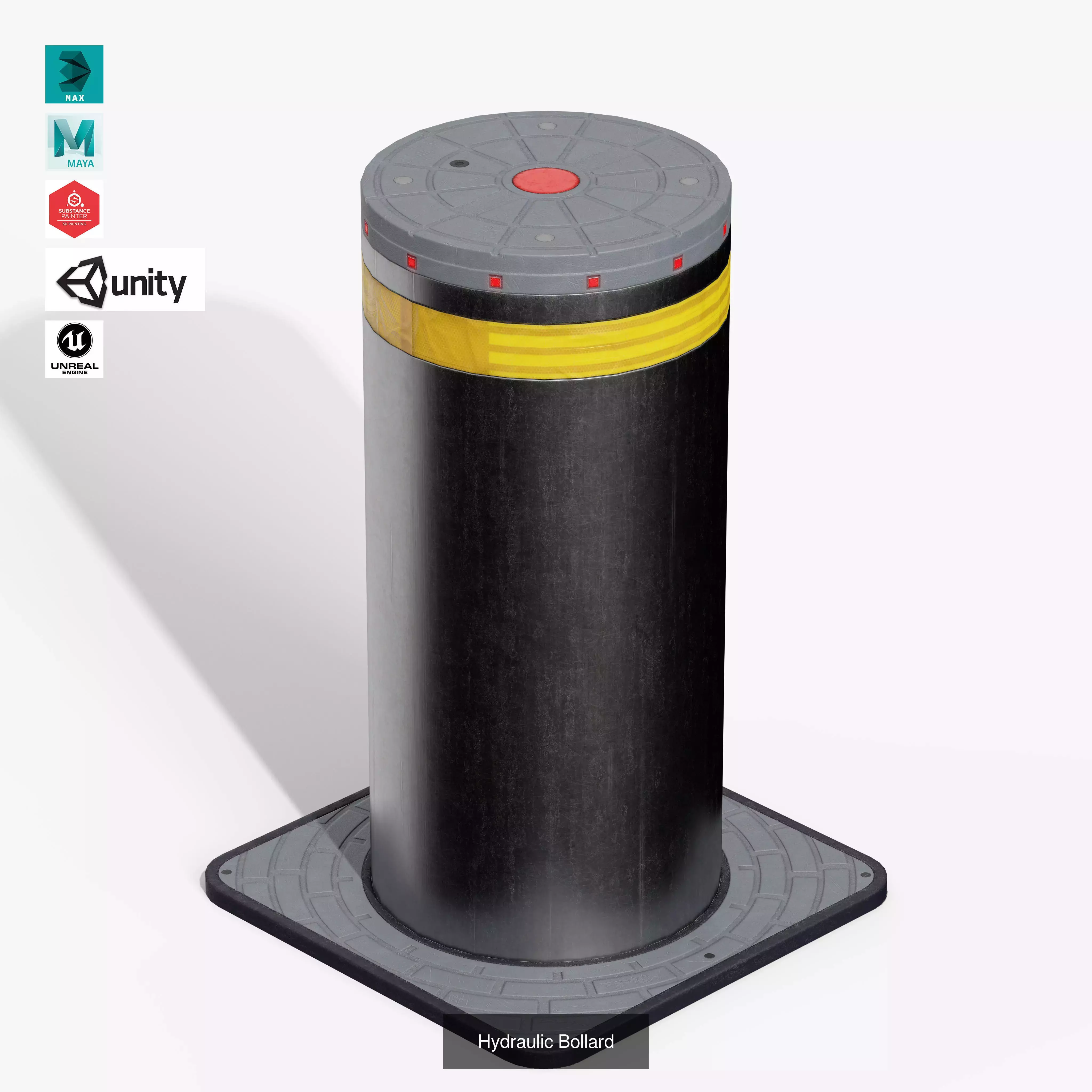 Bollard Posts Pack 3D Model Collection_5