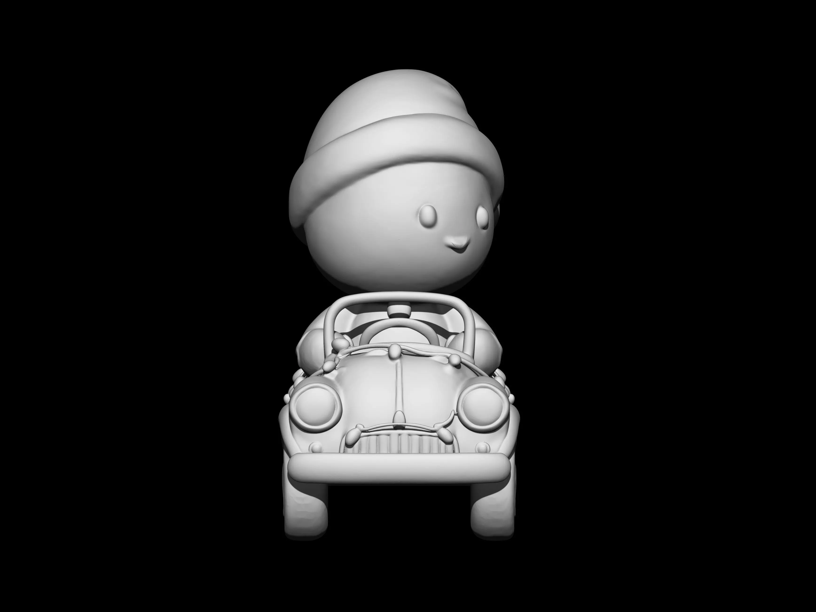 Gingerbread Man Driving Vintage Car 3D print model_1
