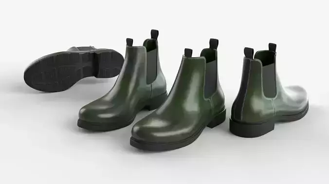 Urban boots green leather