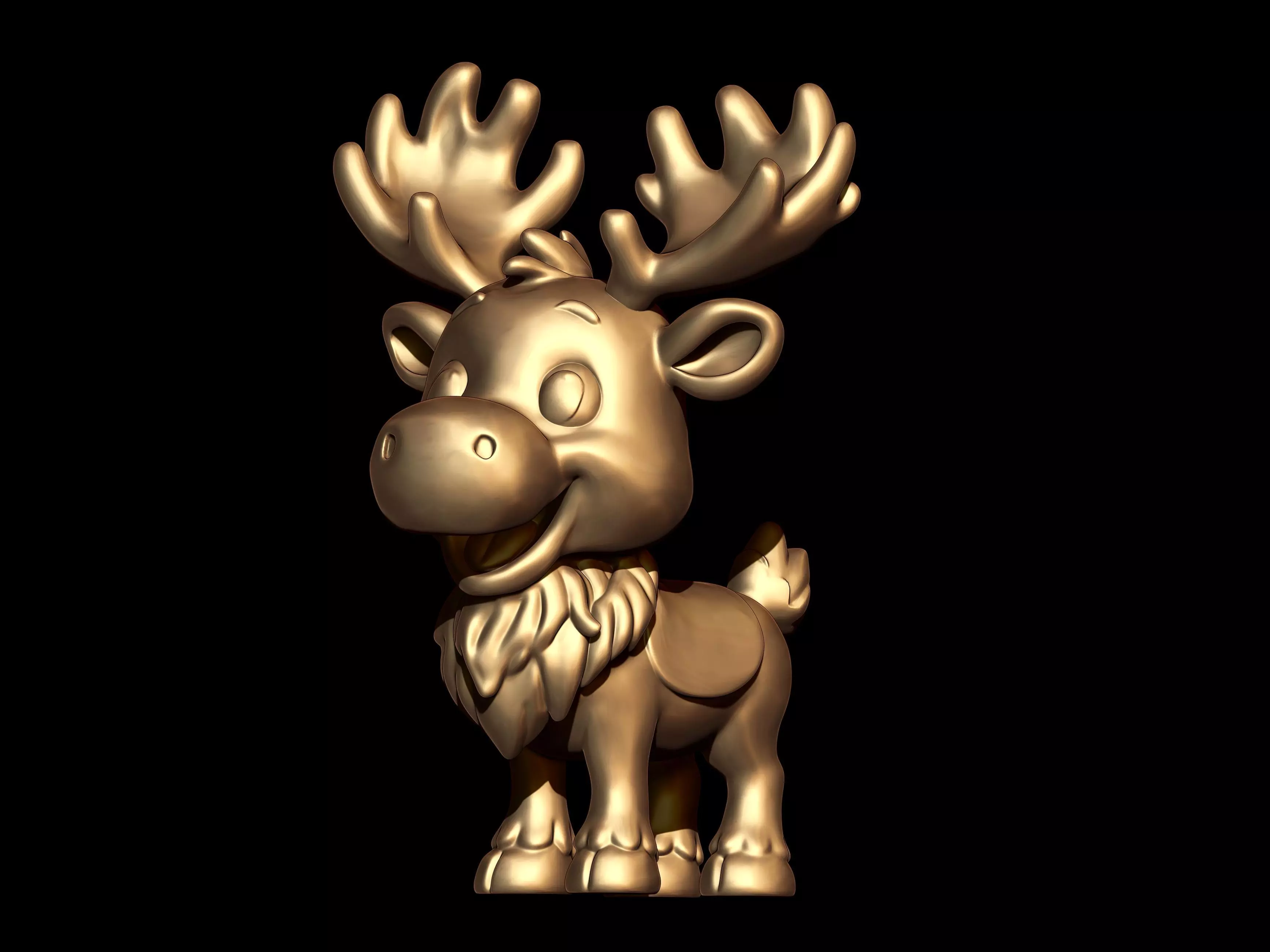 Christmas Cartoon Reindeer 3D print model_3