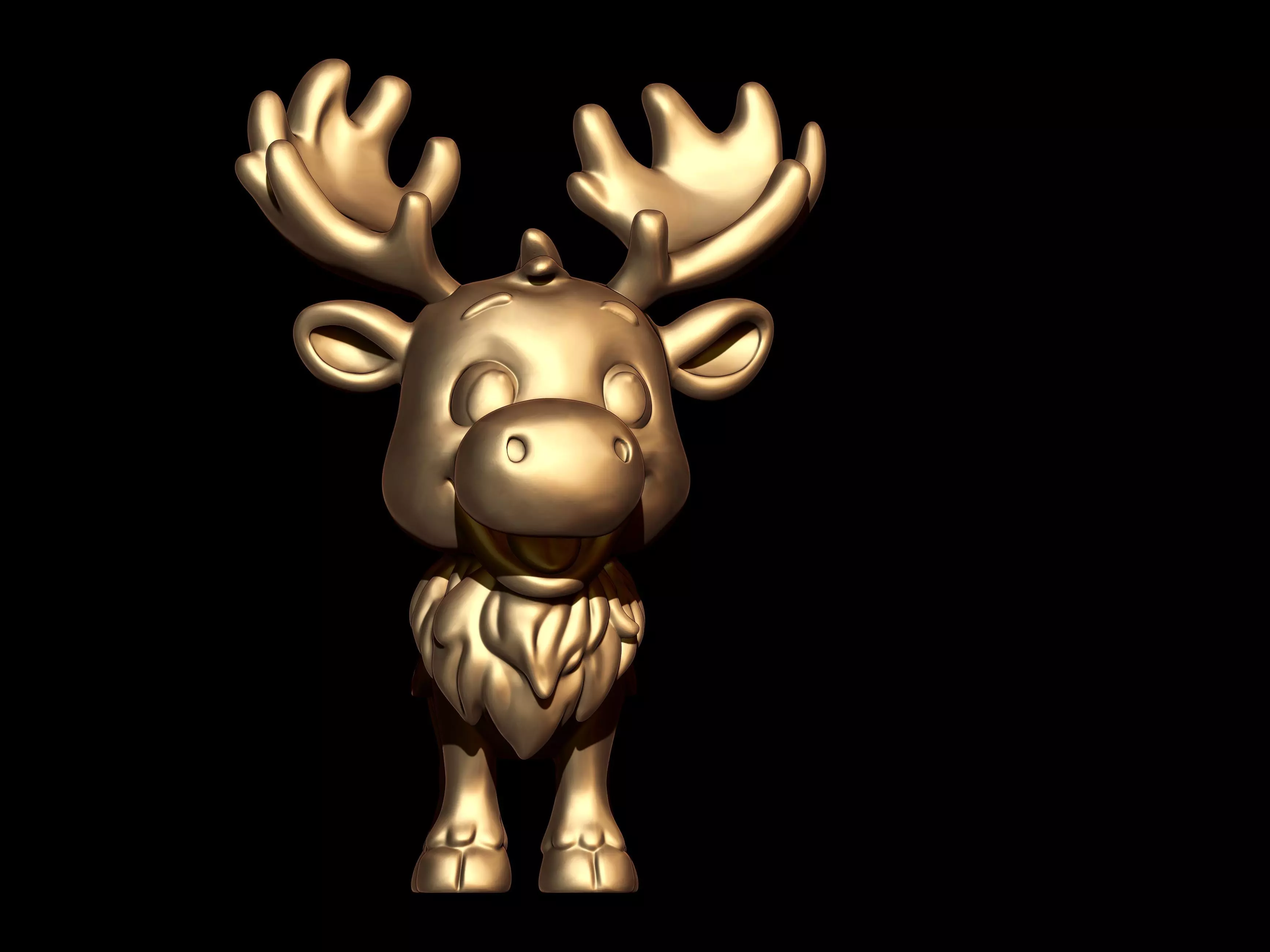 Christmas Cartoon Reindeer 3D print model_1