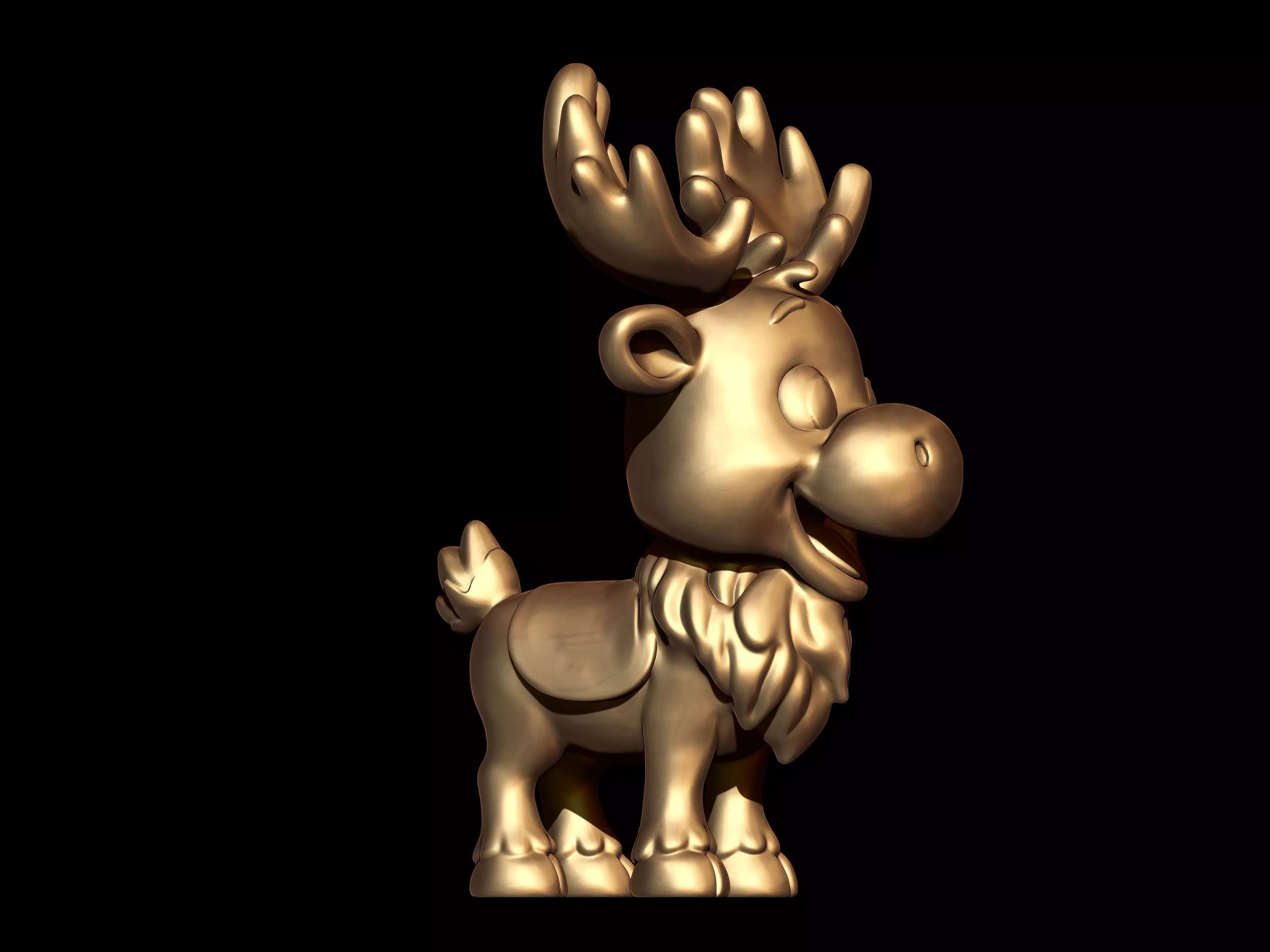 Christmas Cartoon Reindeer 3D print model_2