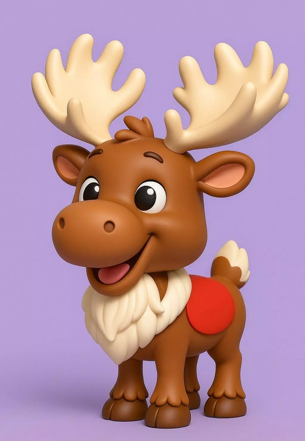 Christmas Cartoon Reindeer 3D print model_0