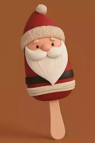 Cute Santa Ice Cream Popsicle 3D print model Cute Santa Ice Cream Popsicle 3D print model