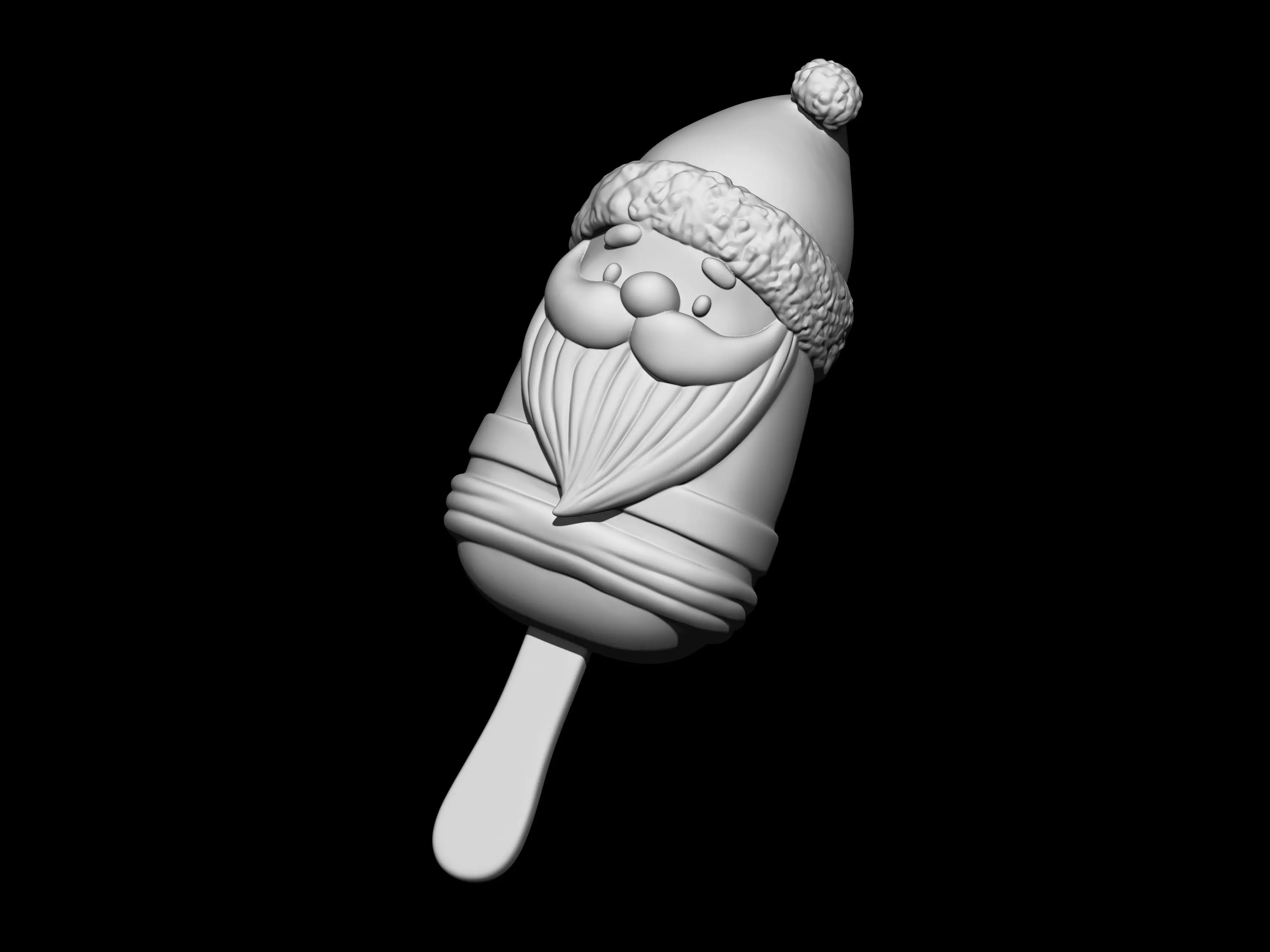 Cute Santa Ice Cream Popsicle 3D print model_3