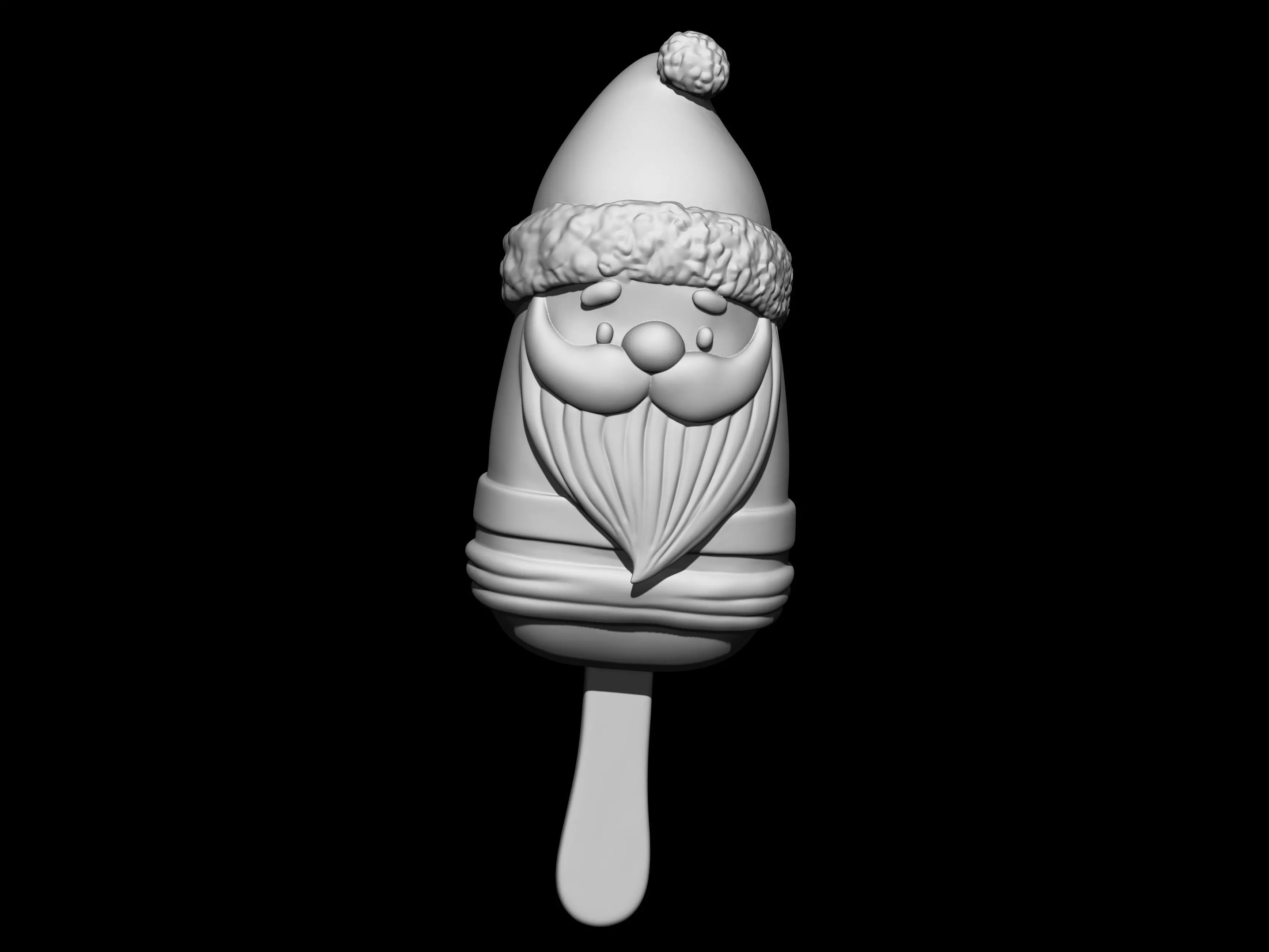 Cute Santa Ice Cream Popsicle 3D print model_2