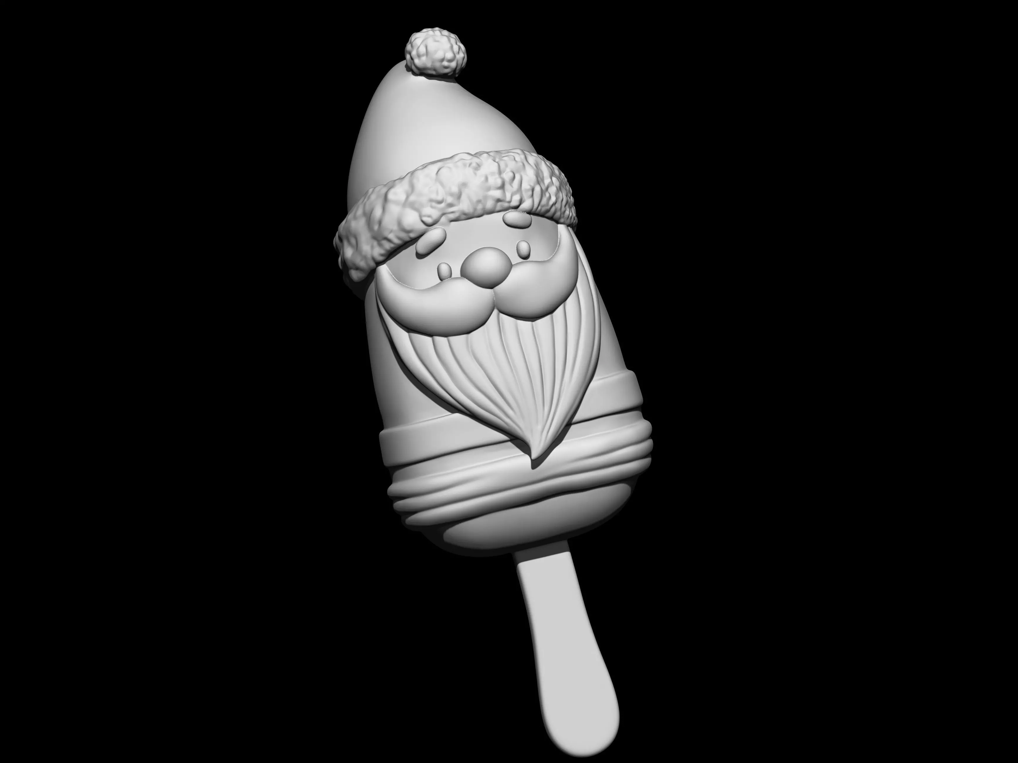 Cute Santa Ice Cream Popsicle 3D print model_1