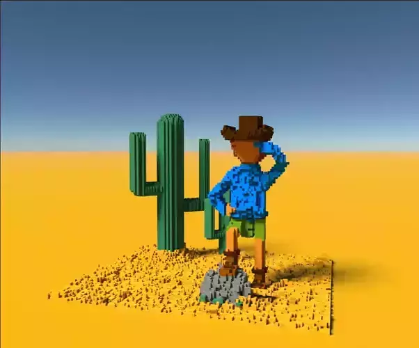 Voxel Art Cowboy 