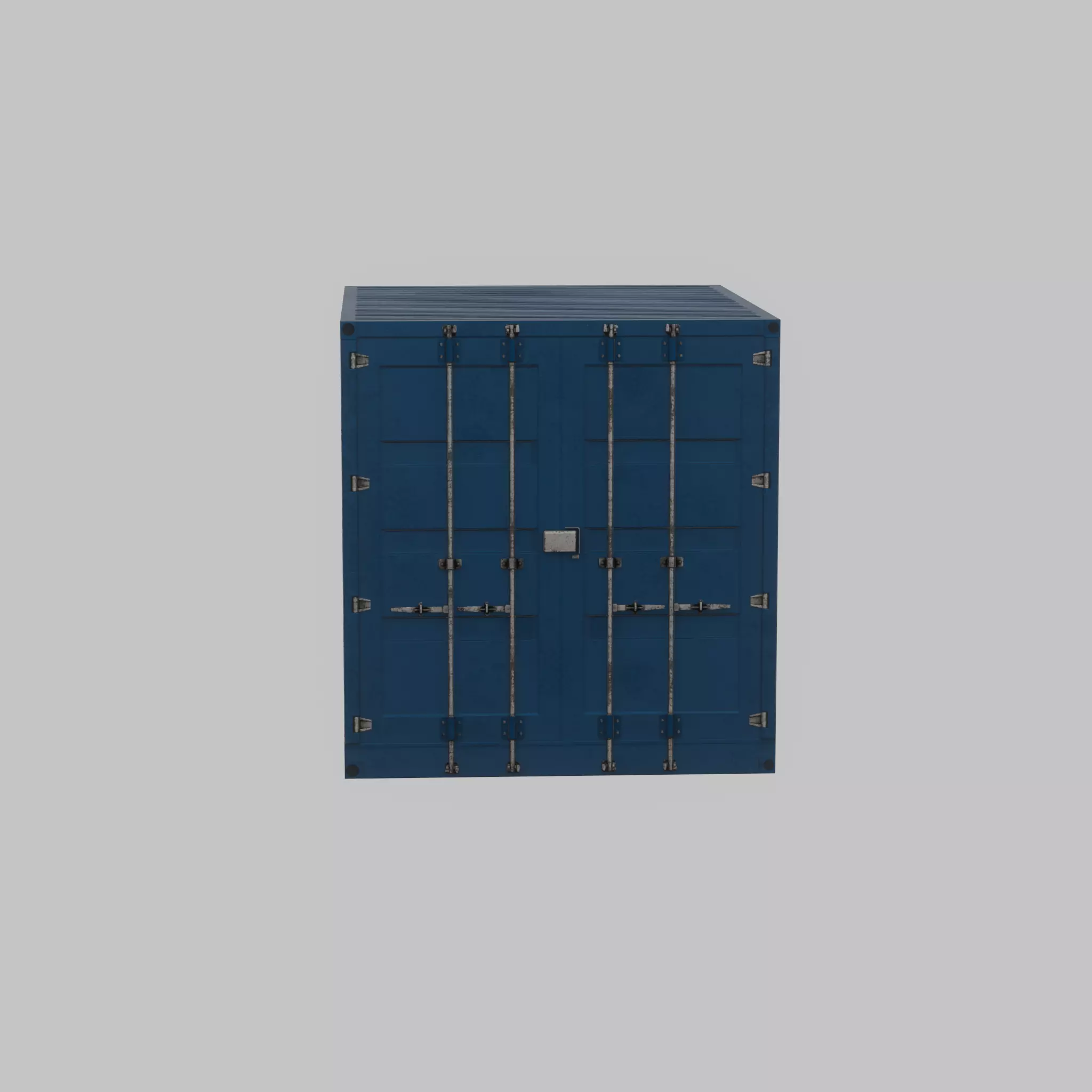 Shipping Container gentian blue 10ft Low-poly 3D model_25