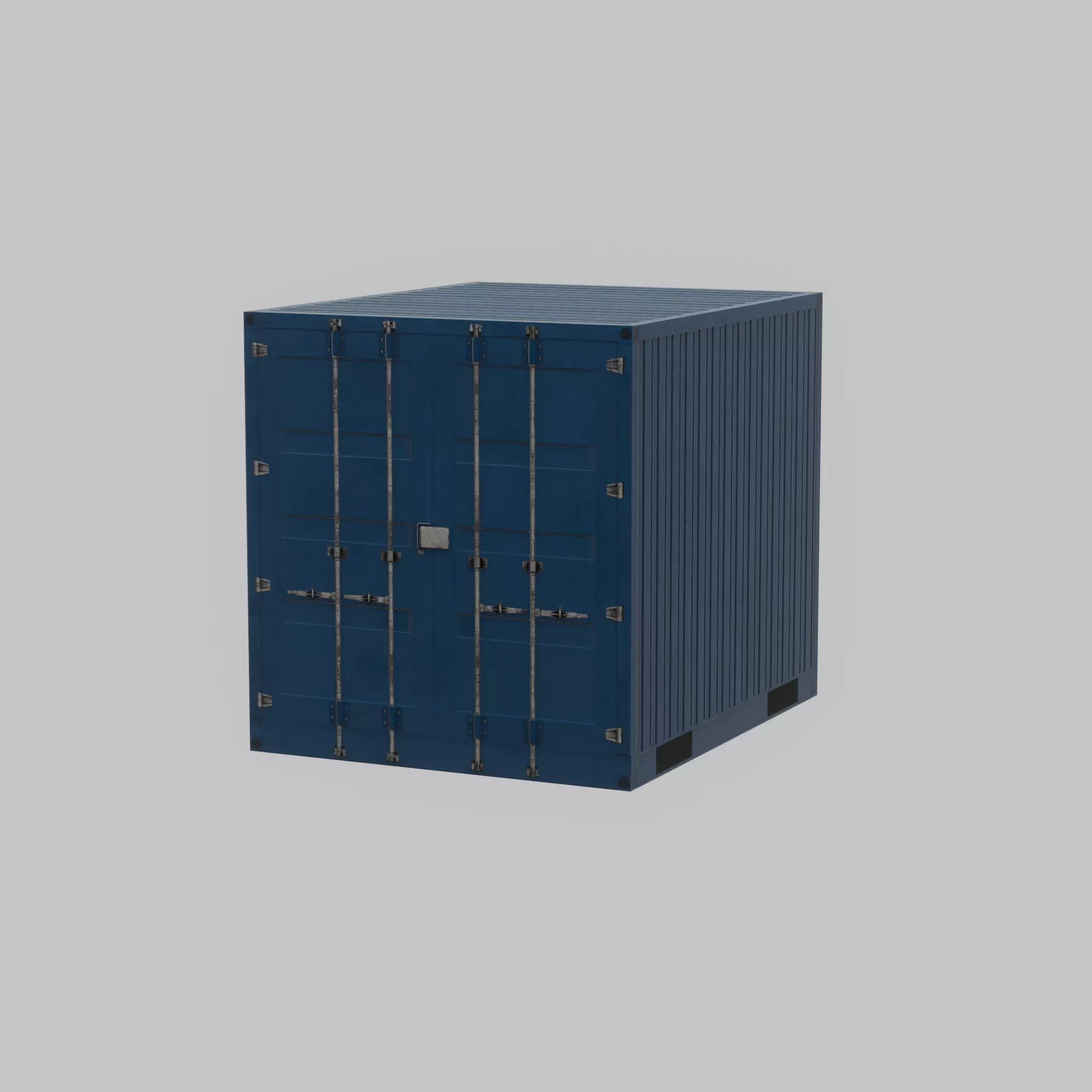 Shipping Container gentian blue 10ft Low-poly 3D model_61