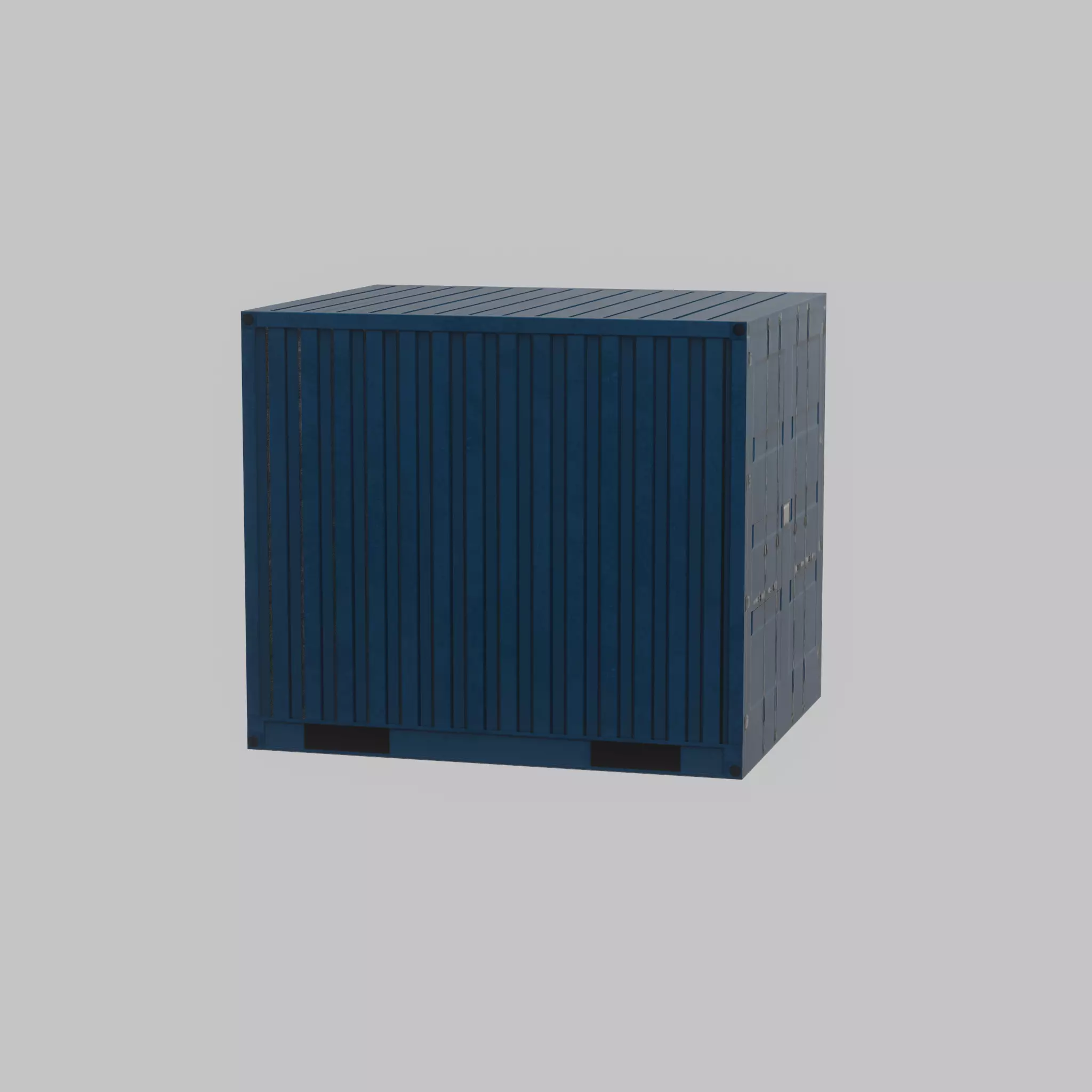 Shipping Container gentian blue 10ft Low-poly 3D model_55