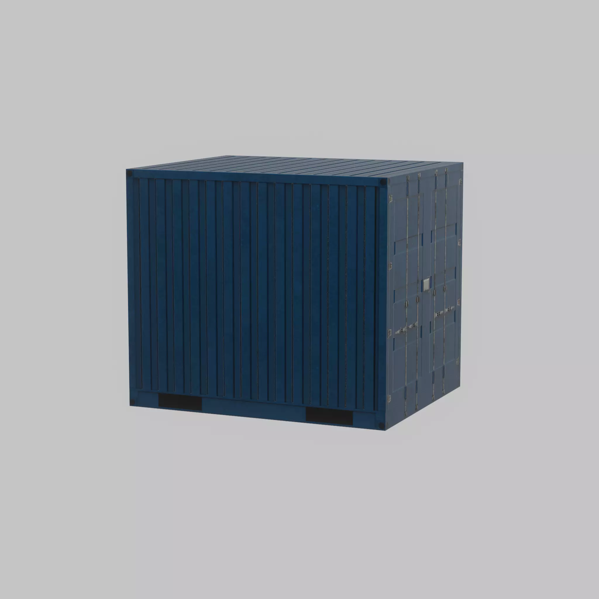 Shipping Container gentian blue 10ft Low-poly 3D model_63