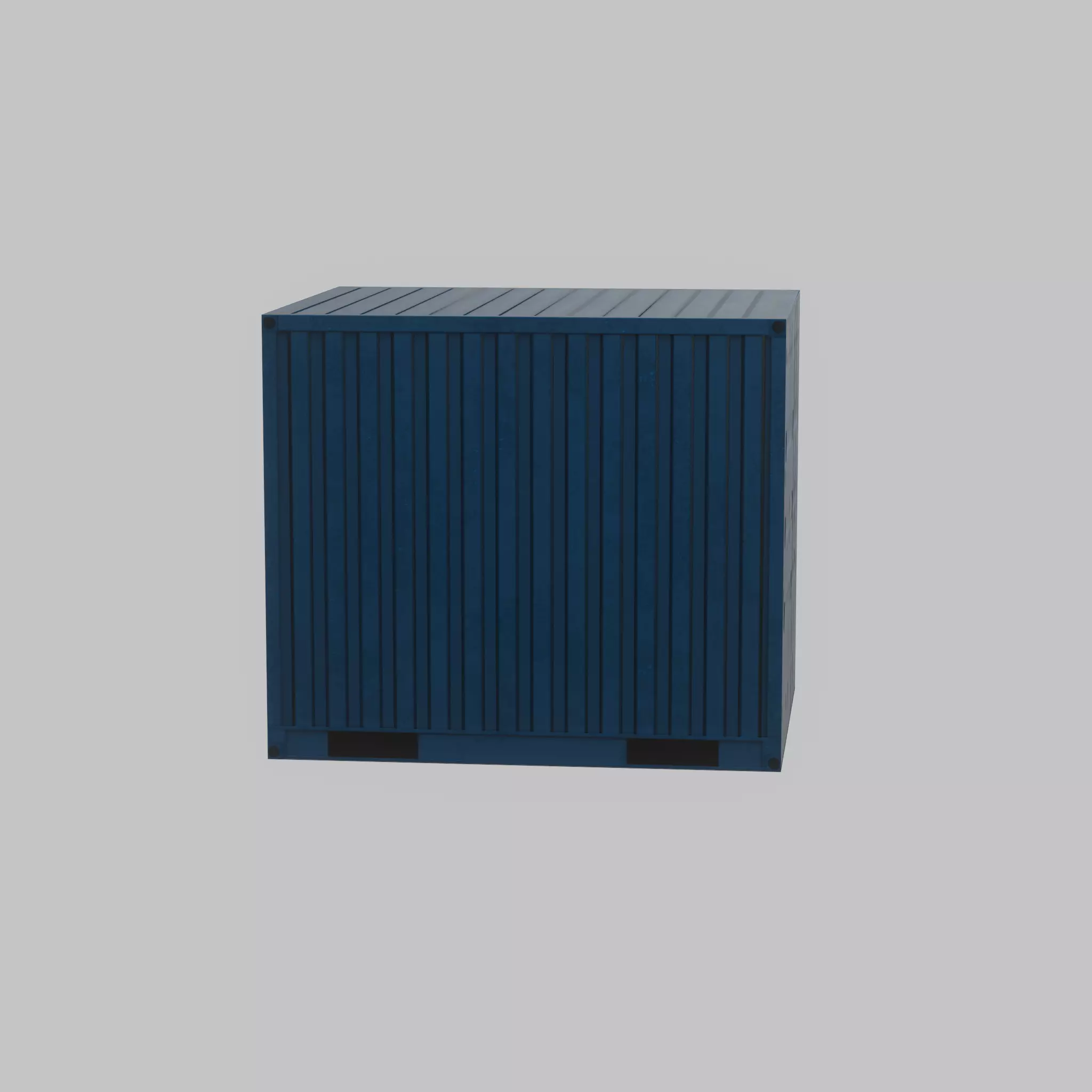 Shipping Container gentian blue 10ft Low-poly 3D model_38