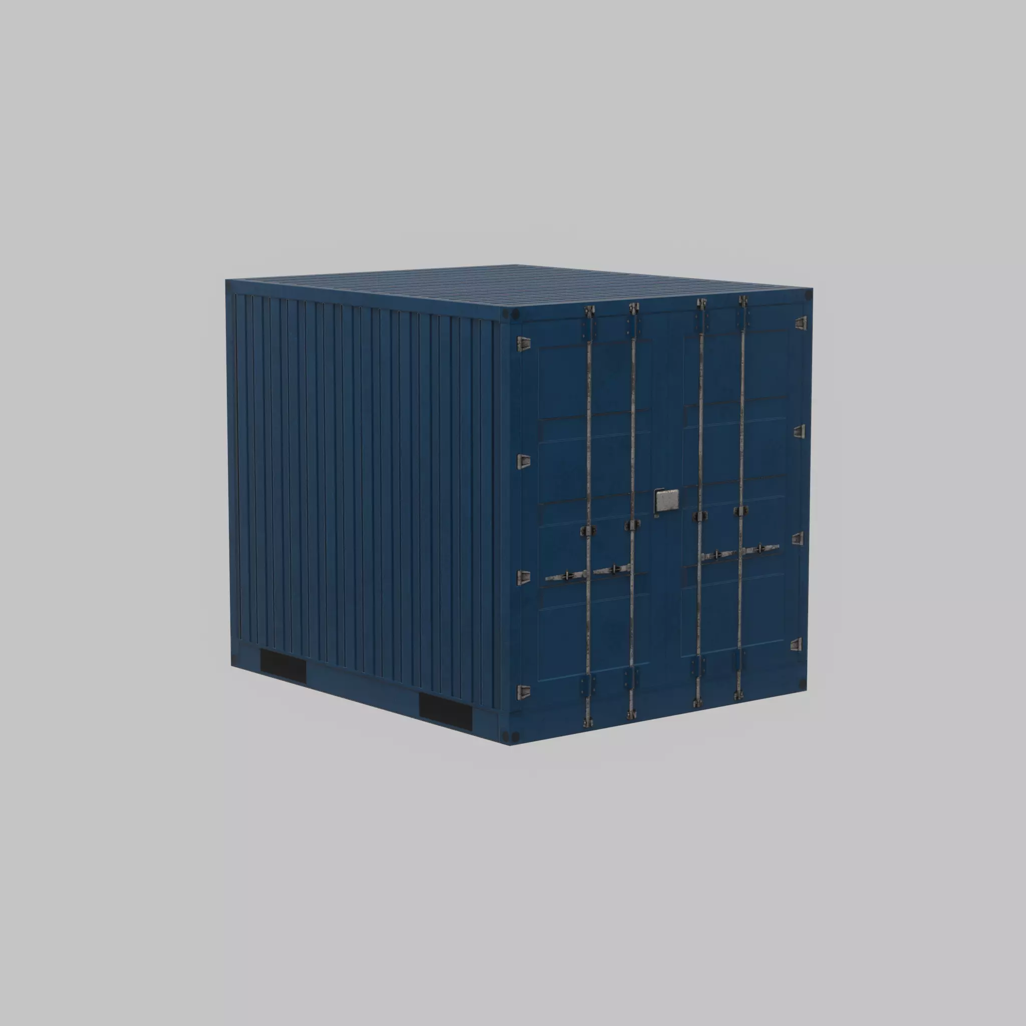 Shipping Container gentian blue 10ft Low-poly 3D model_71
