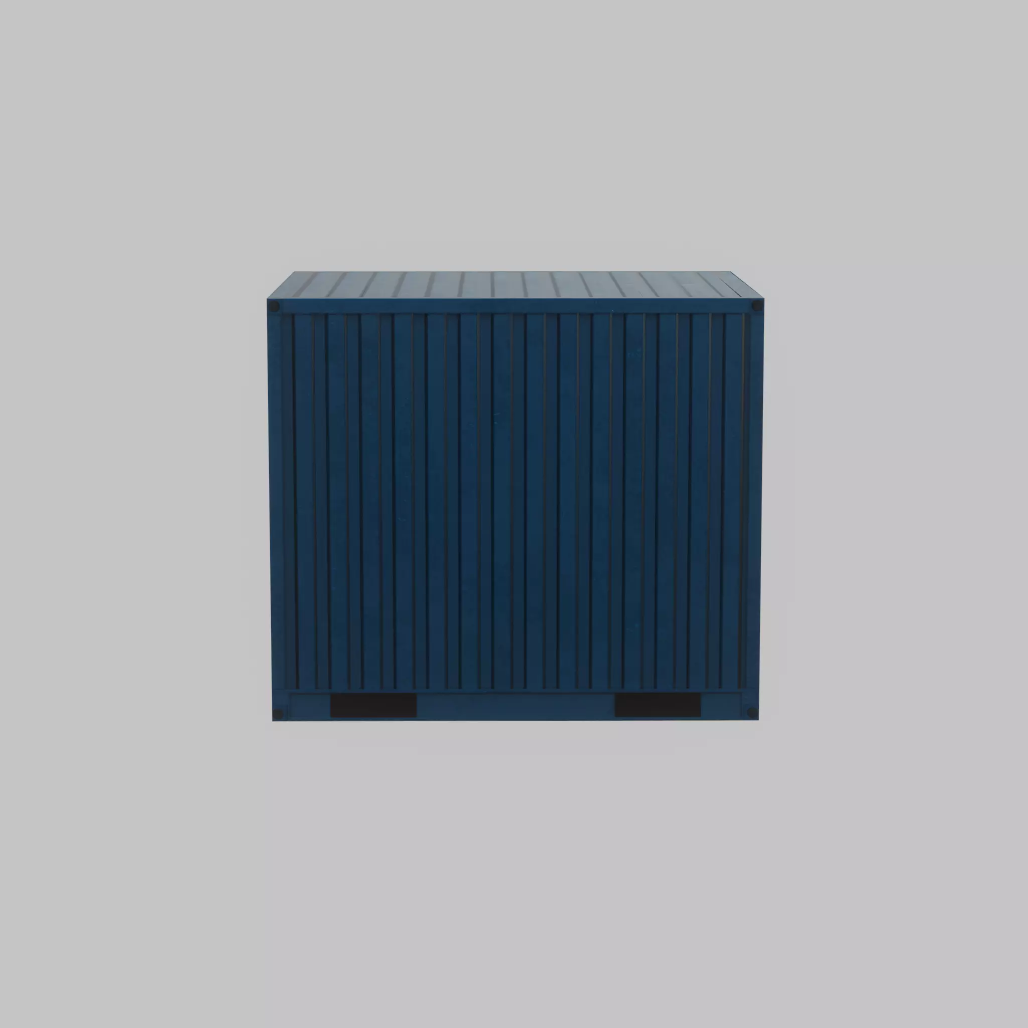 Shipping Container gentian blue 10ft Low-poly 3D model_39