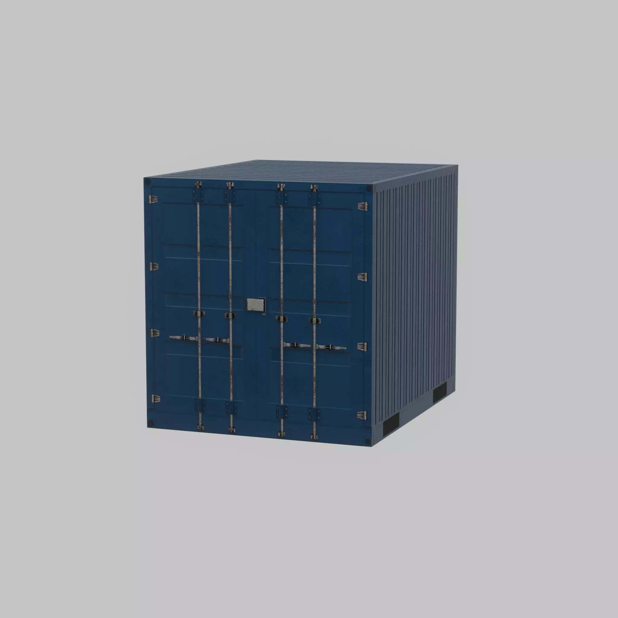 Shipping Container gentian blue 10ft Low-poly 3D model_59