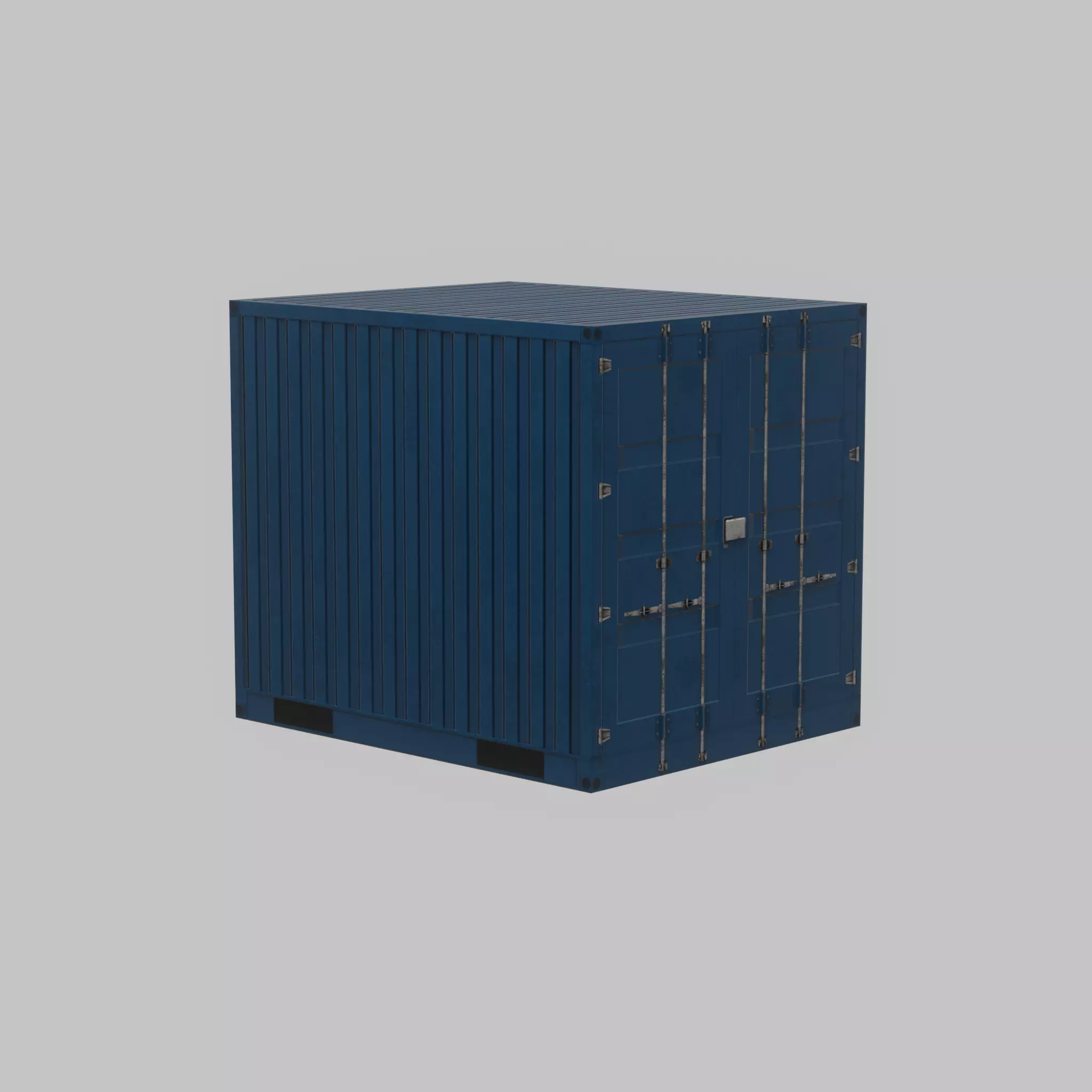Shipping Container gentian blue 10ft Low-poly 3D model_70