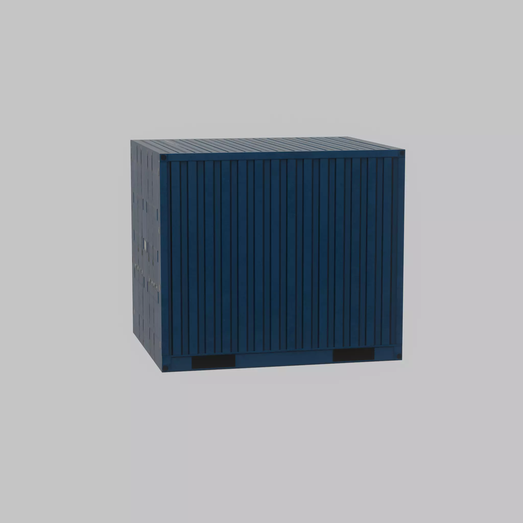 Shipping Container gentian blue 10ft Low-poly 3D model_49