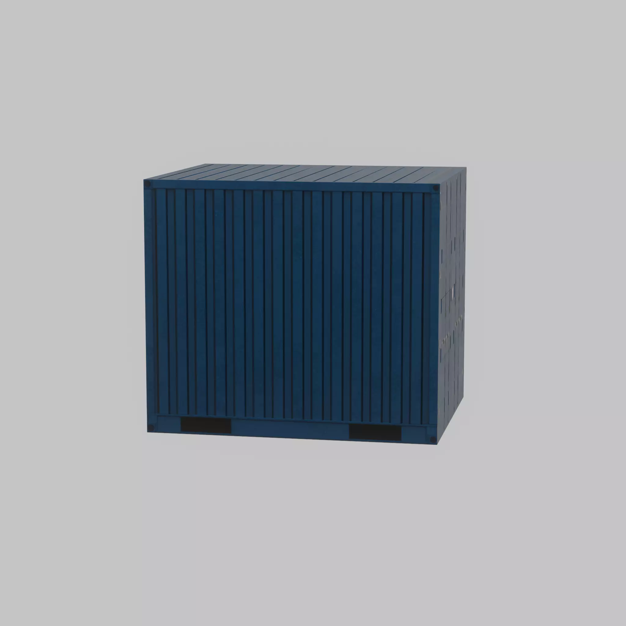 Shipping Container gentian blue 10ft Low-poly 3D model_54