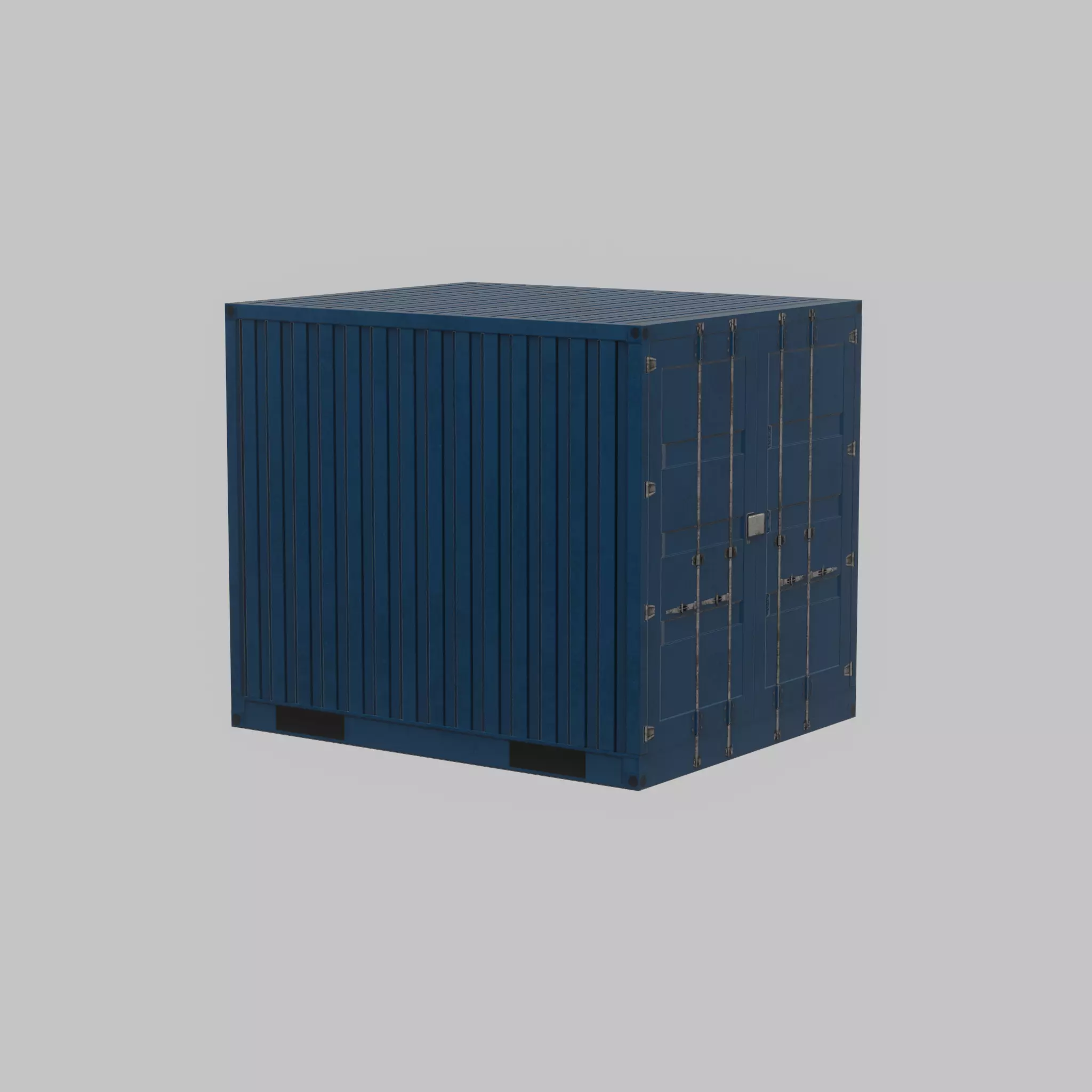 Shipping Container gentian blue 10ft Low-poly 3D model_68