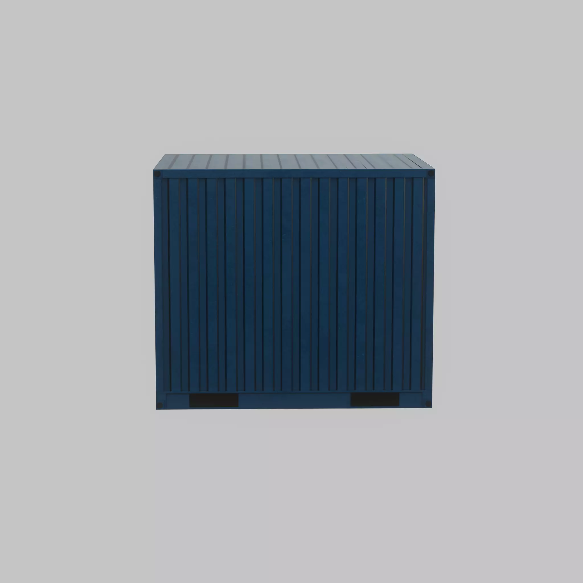Shipping Container gentian blue 10ft Low-poly 3D model_23