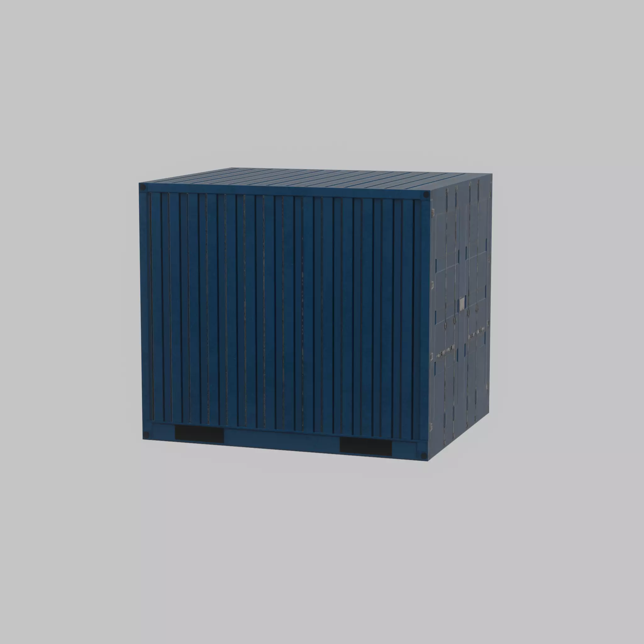 Shipping Container gentian blue 10ft Low-poly 3D model_58