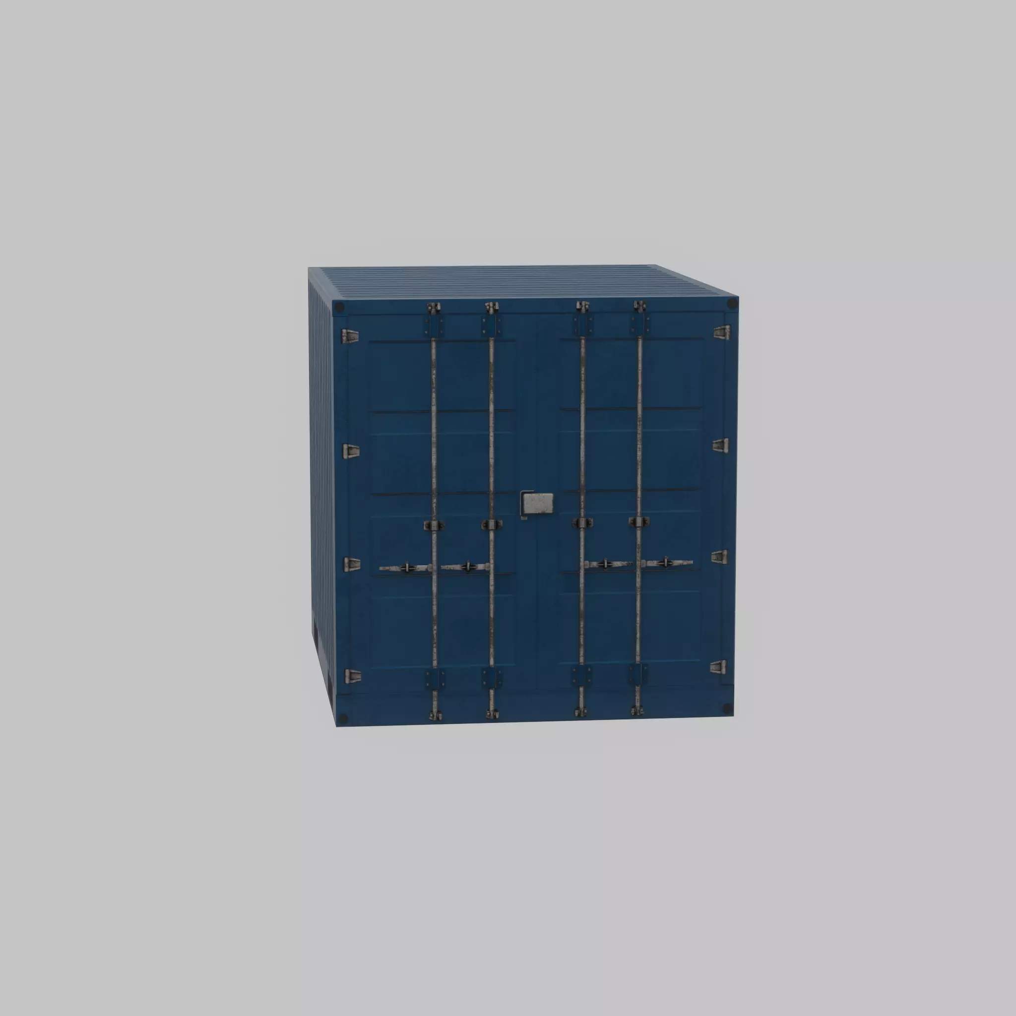 Shipping Container gentian blue 10ft Low-poly 3D model_45
