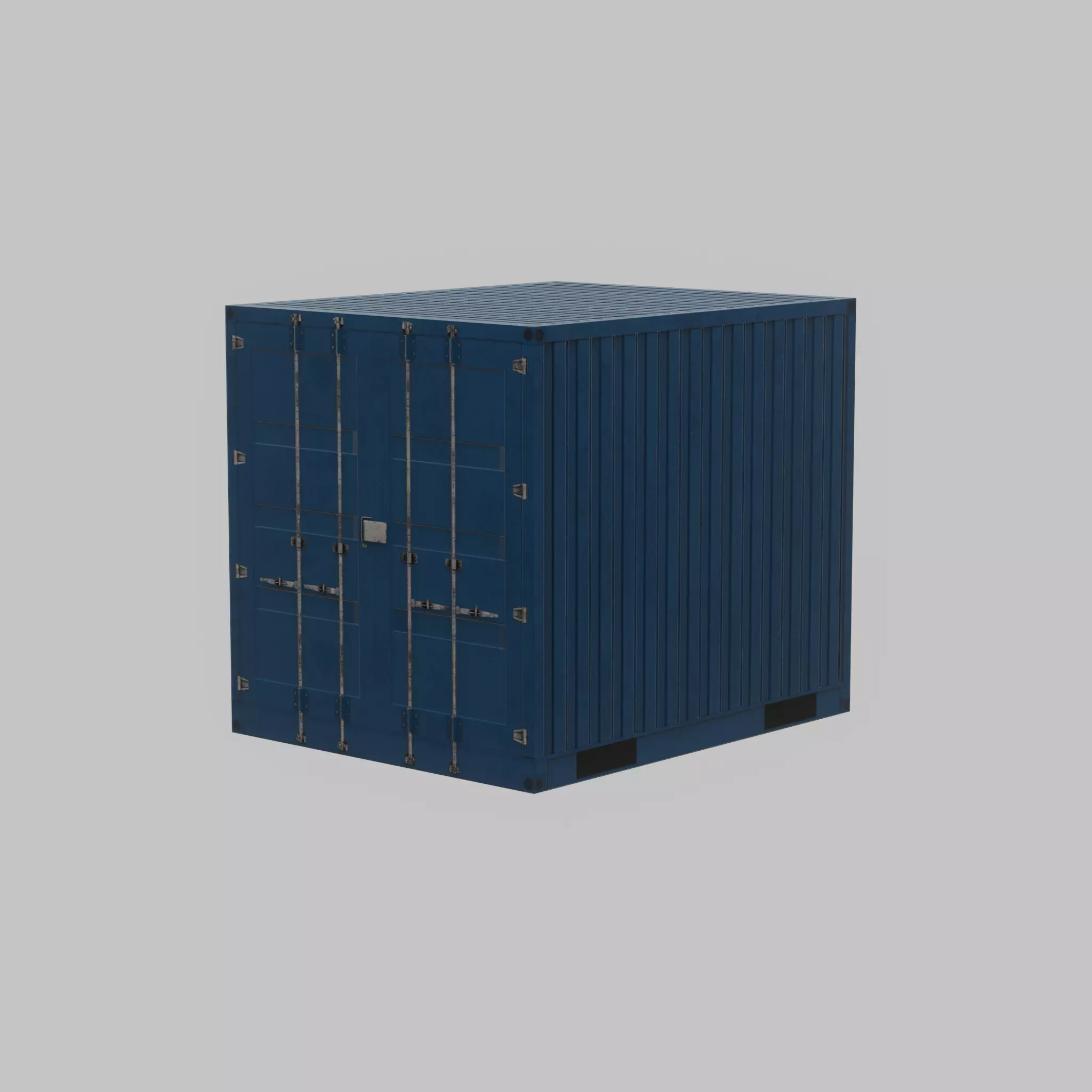 Shipping Container gentian blue 10ft Low-poly 3D model_67