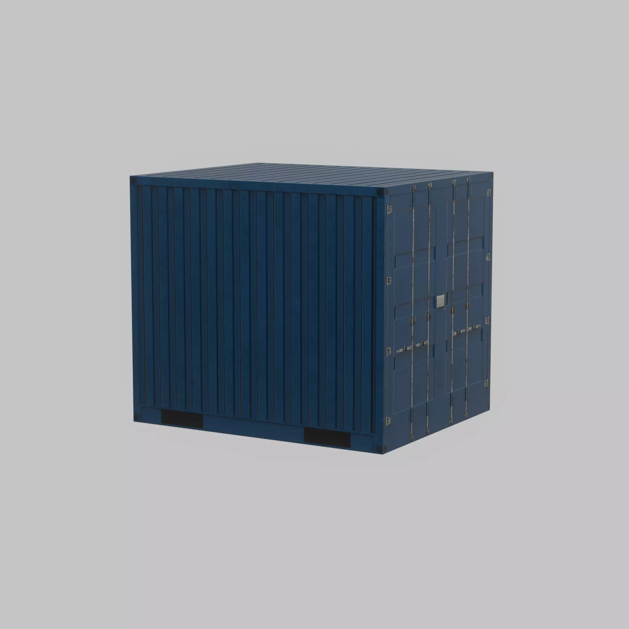 Shipping Container gentian blue 10ft Low-poly 3D model_66
