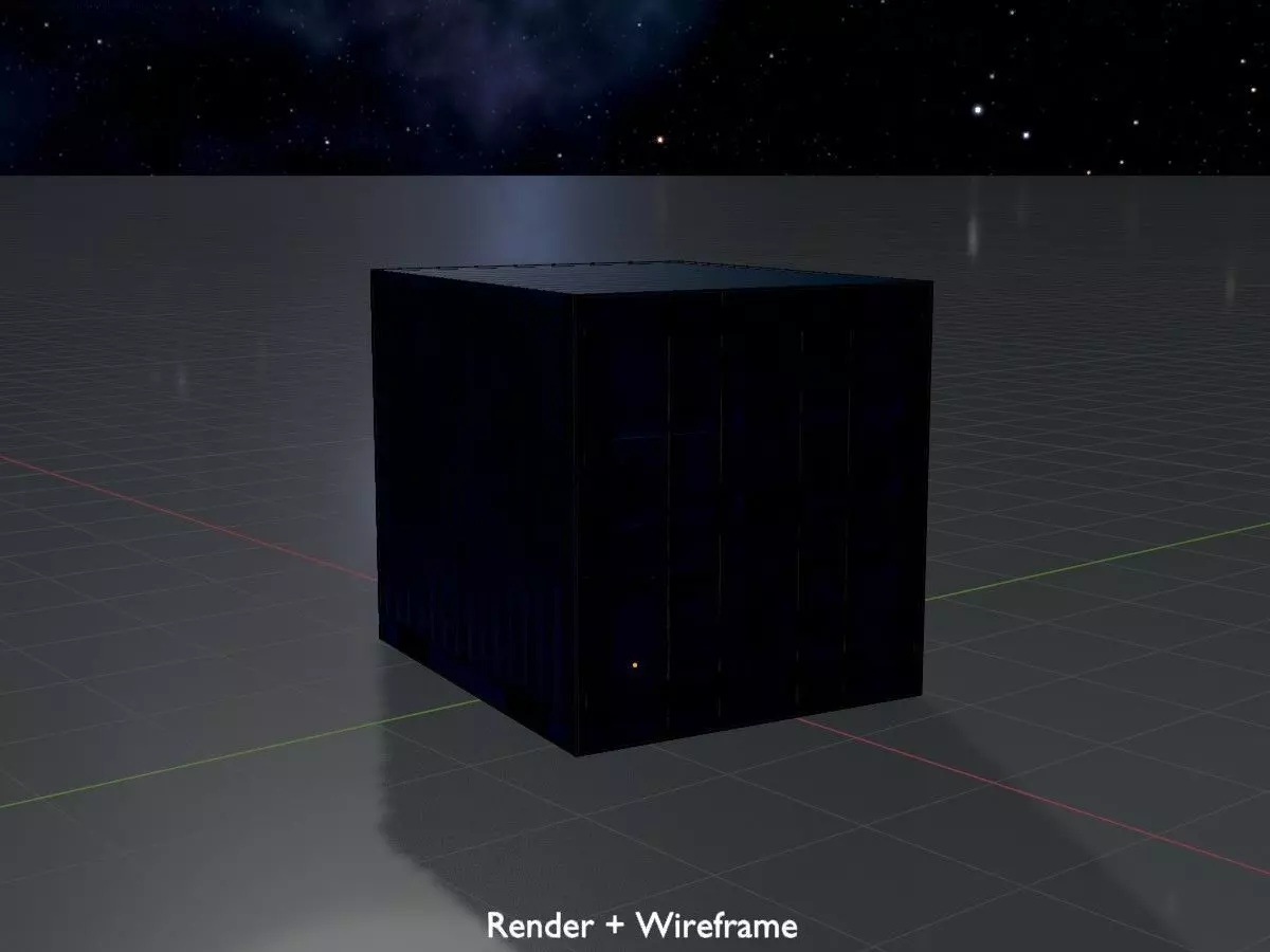 Shipping Container gentian blue 10ft Low-poly 3D model_8