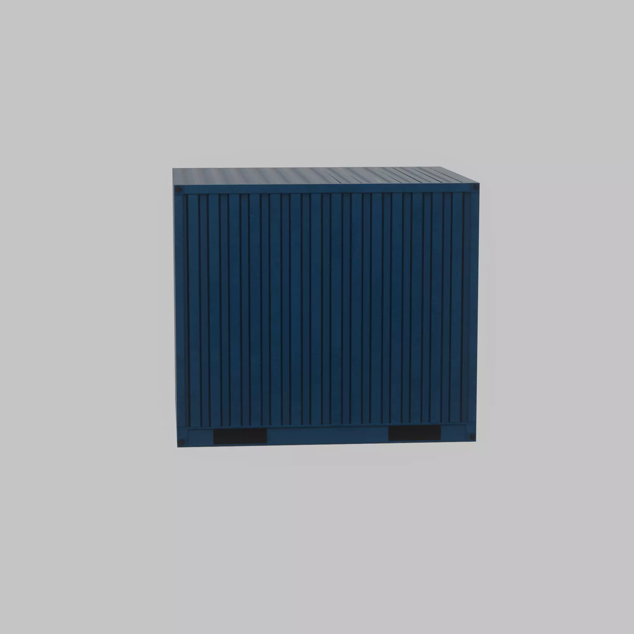 Shipping Container gentian blue 10ft Low-poly 3D model_26