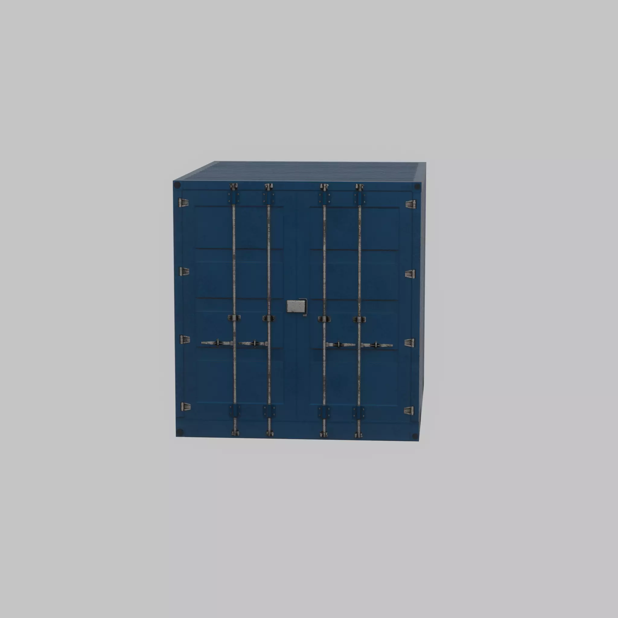 Shipping Container gentian blue 10ft Low-poly 3D model_24