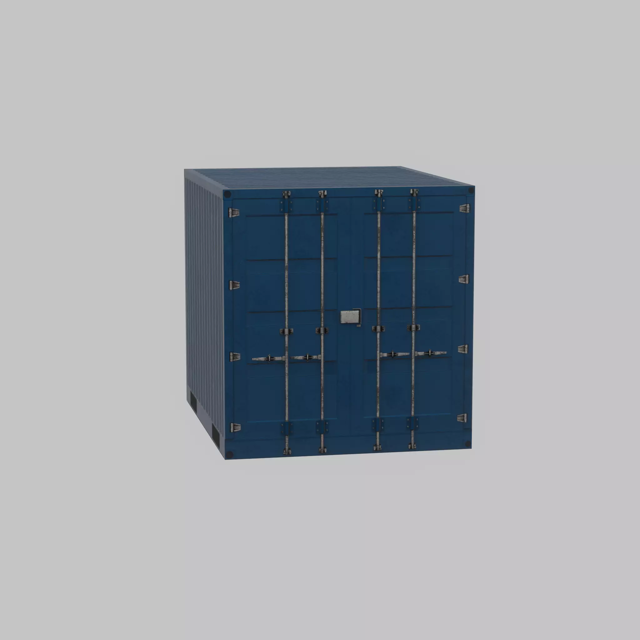 Shipping Container gentian blue 10ft Low-poly 3D model_47