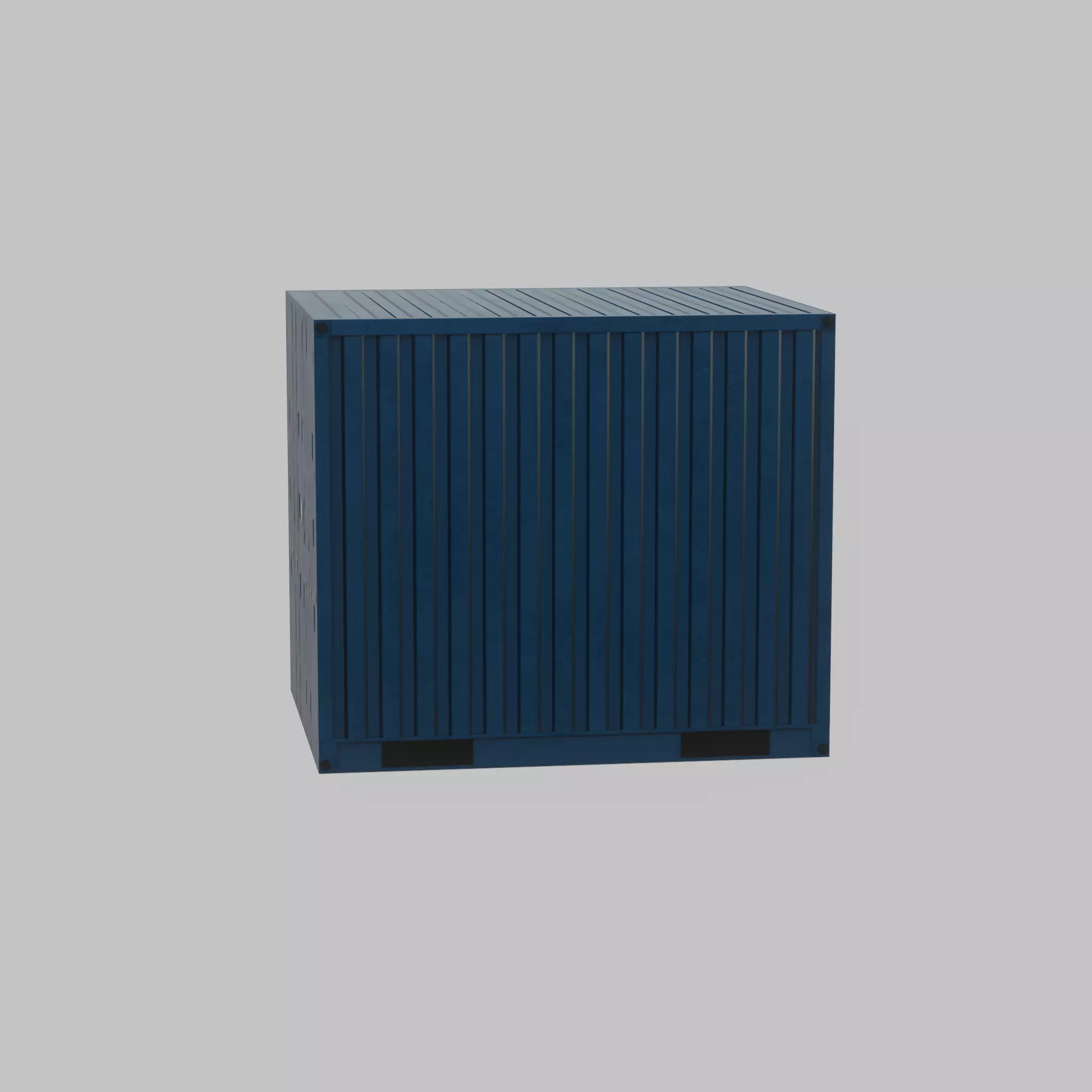 Shipping Container gentian blue 10ft Low-poly 3D model_52